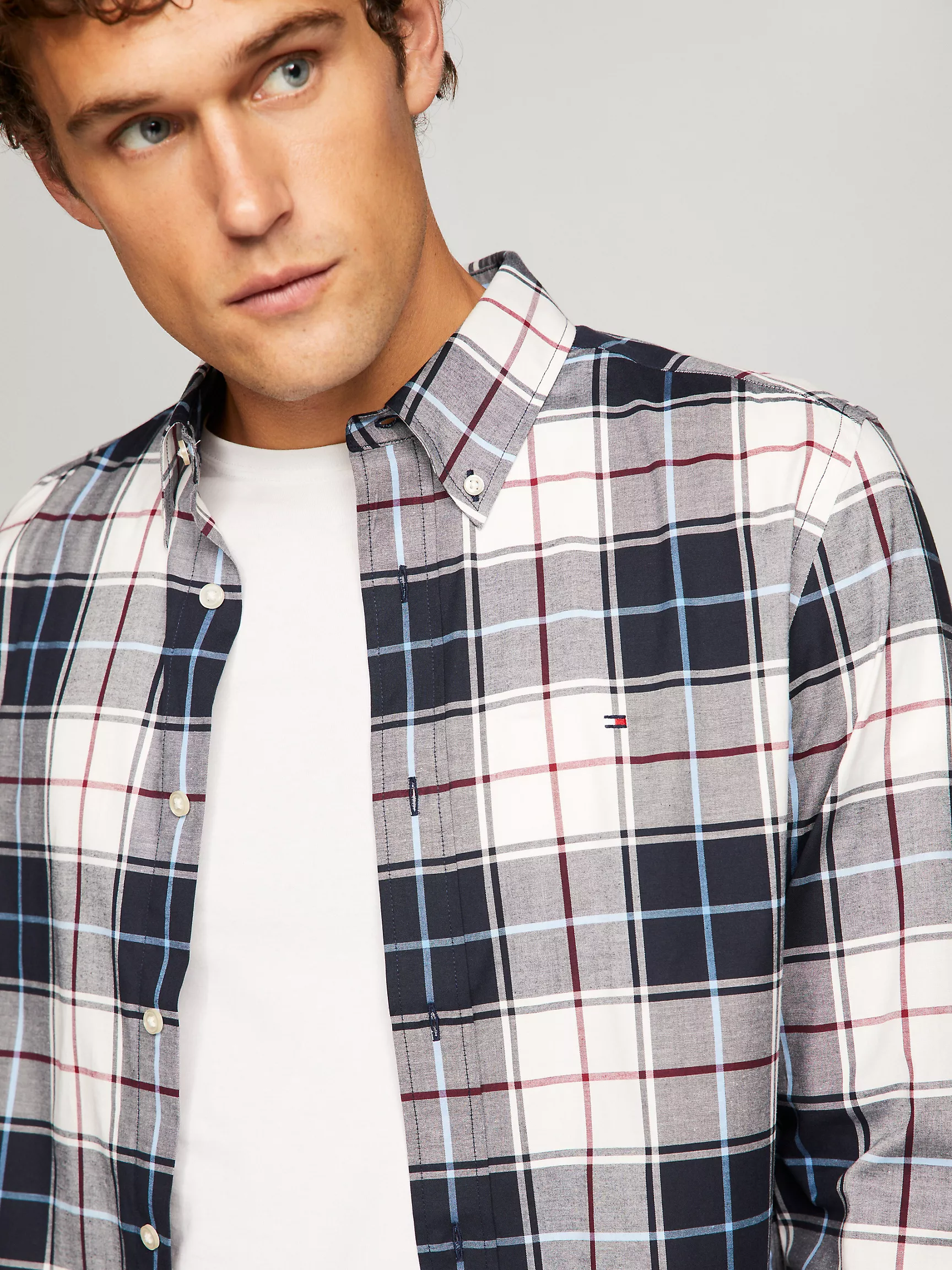 Мужская рубашка Tommy Hilfiger, Клетчатая рубашка стандартного кроя из поплина