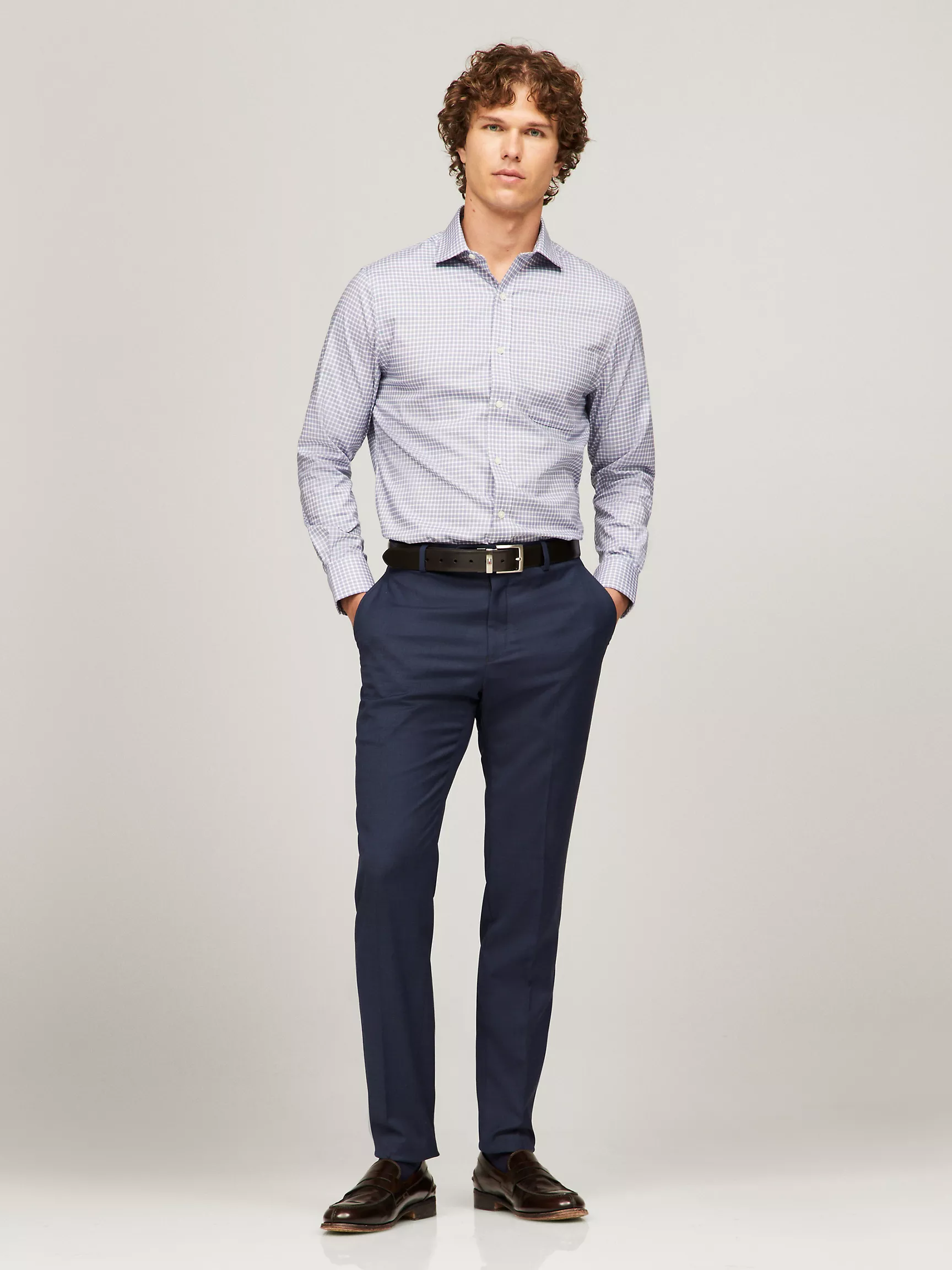 Мужская рубашка Tommy Hilfiger, Стандартная рубашка THFlex в клетку