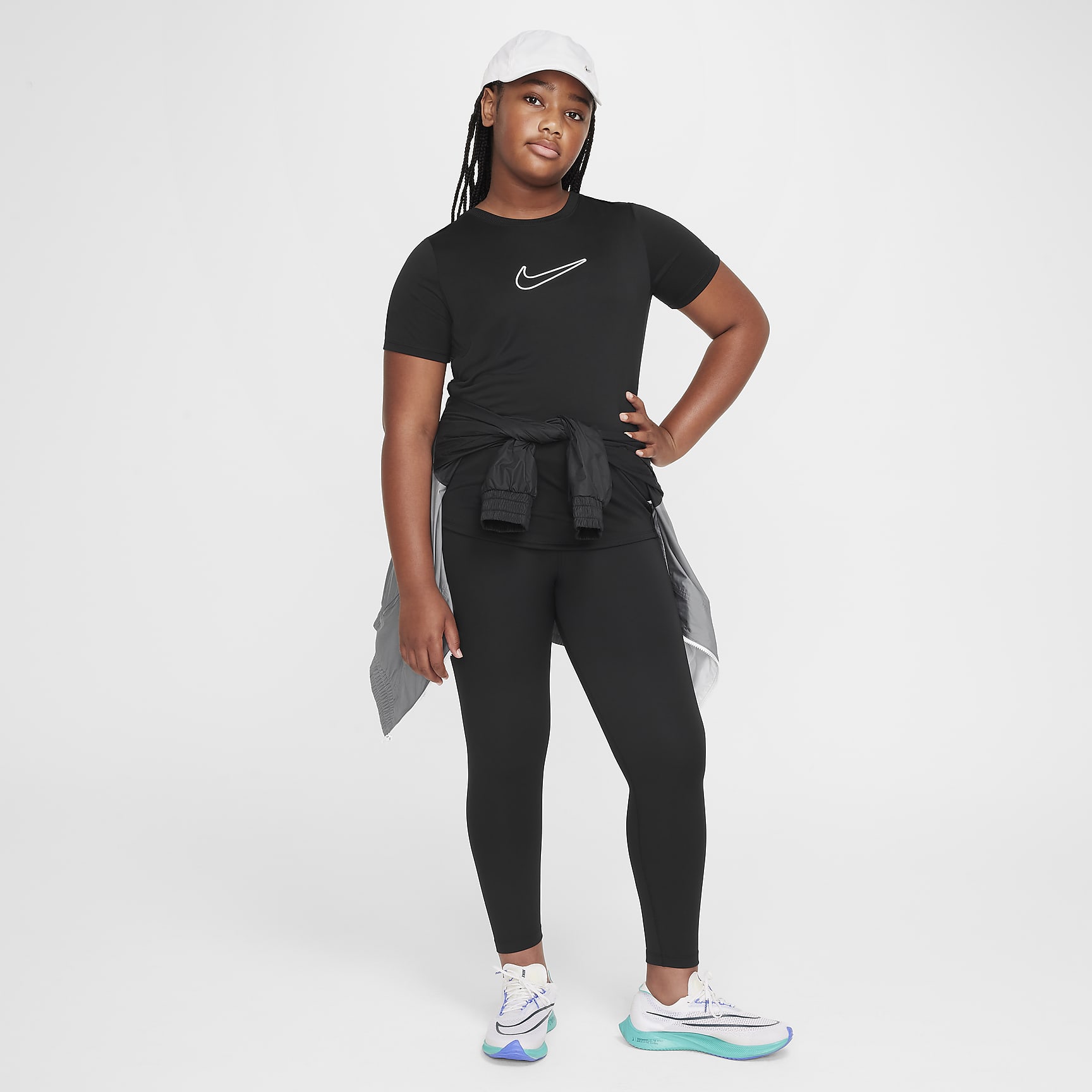 Nike One Big Kids' (Girls') Dri-FIT Short-Sleeve Training Top (Extended Size)