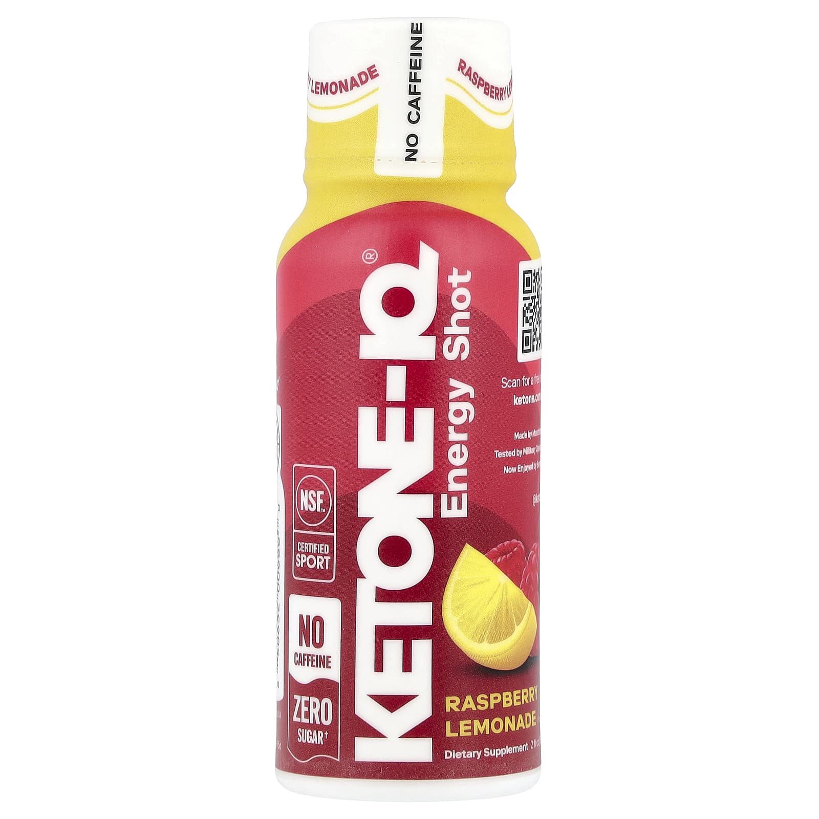 Ketone-IQ, Energy Shot, малиновый лимонад, без кофеина, 6 флаконов по 59 мл (2 жидк. унции)