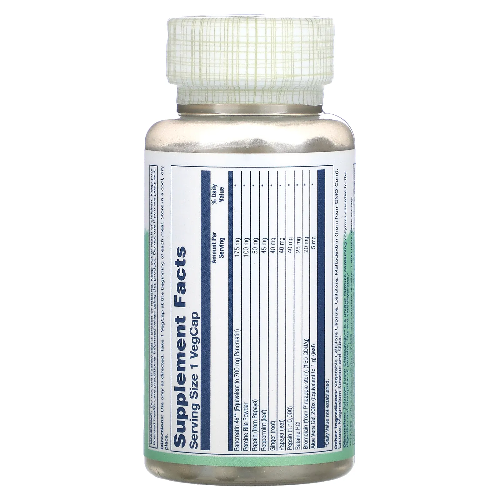 Solaray, Super Digestaway, смесь пищеварительных ферментов, 90 вегетарианских капсул