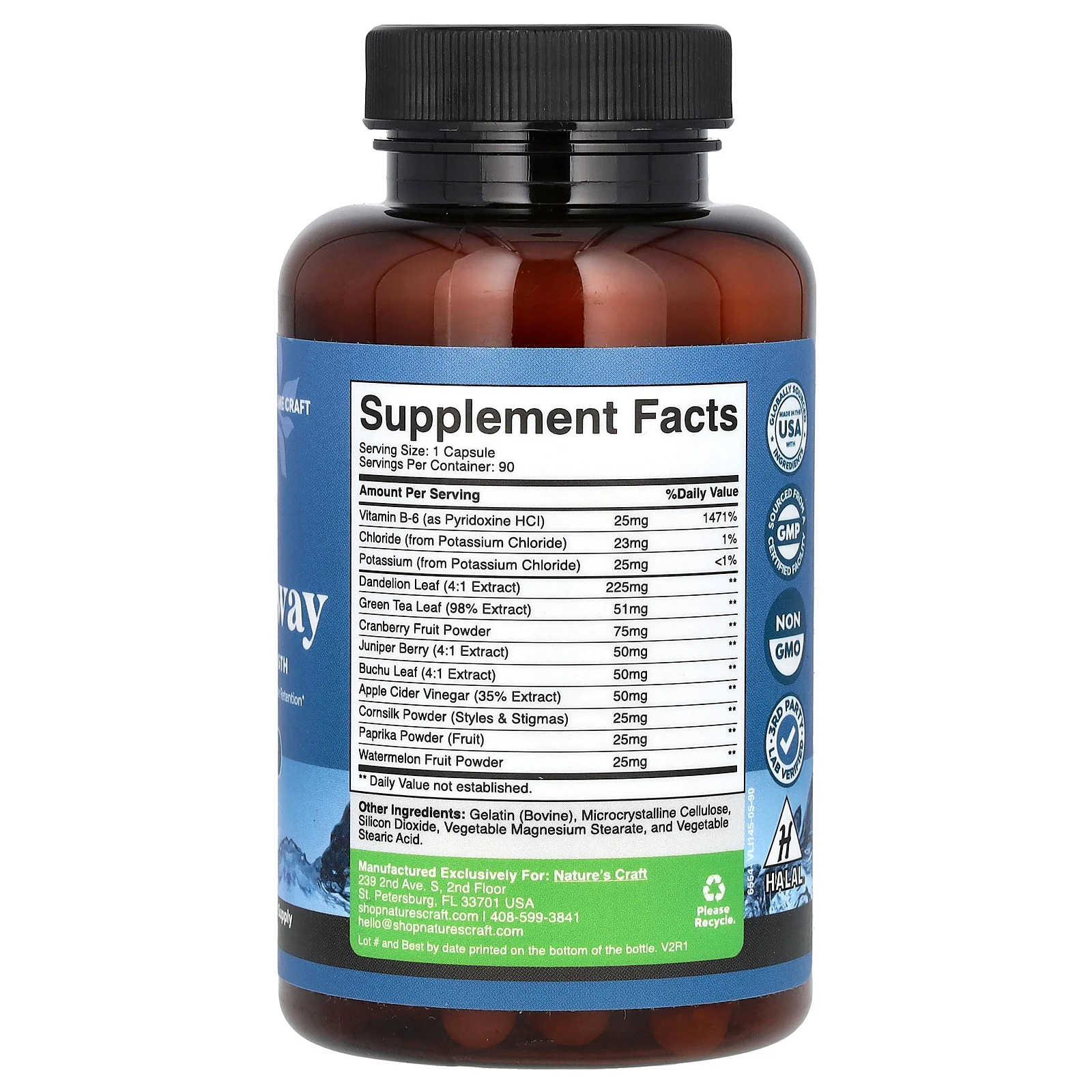 Nature's Craft, Water Away, максимальная сила действия, 90 капсул