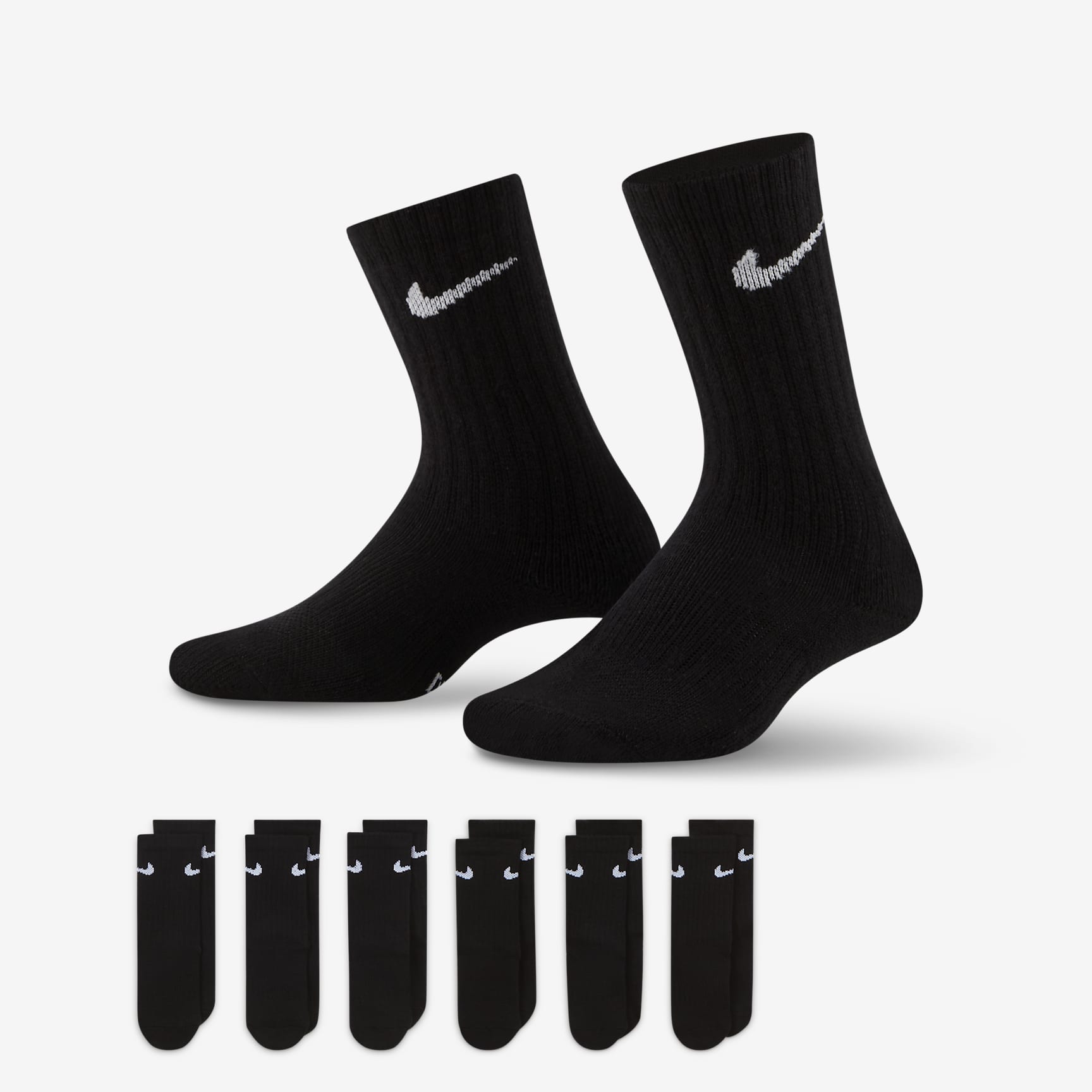 Nike Dri-FIT Performance Basics Little Kids' Crew Socks (6 Pairs)
