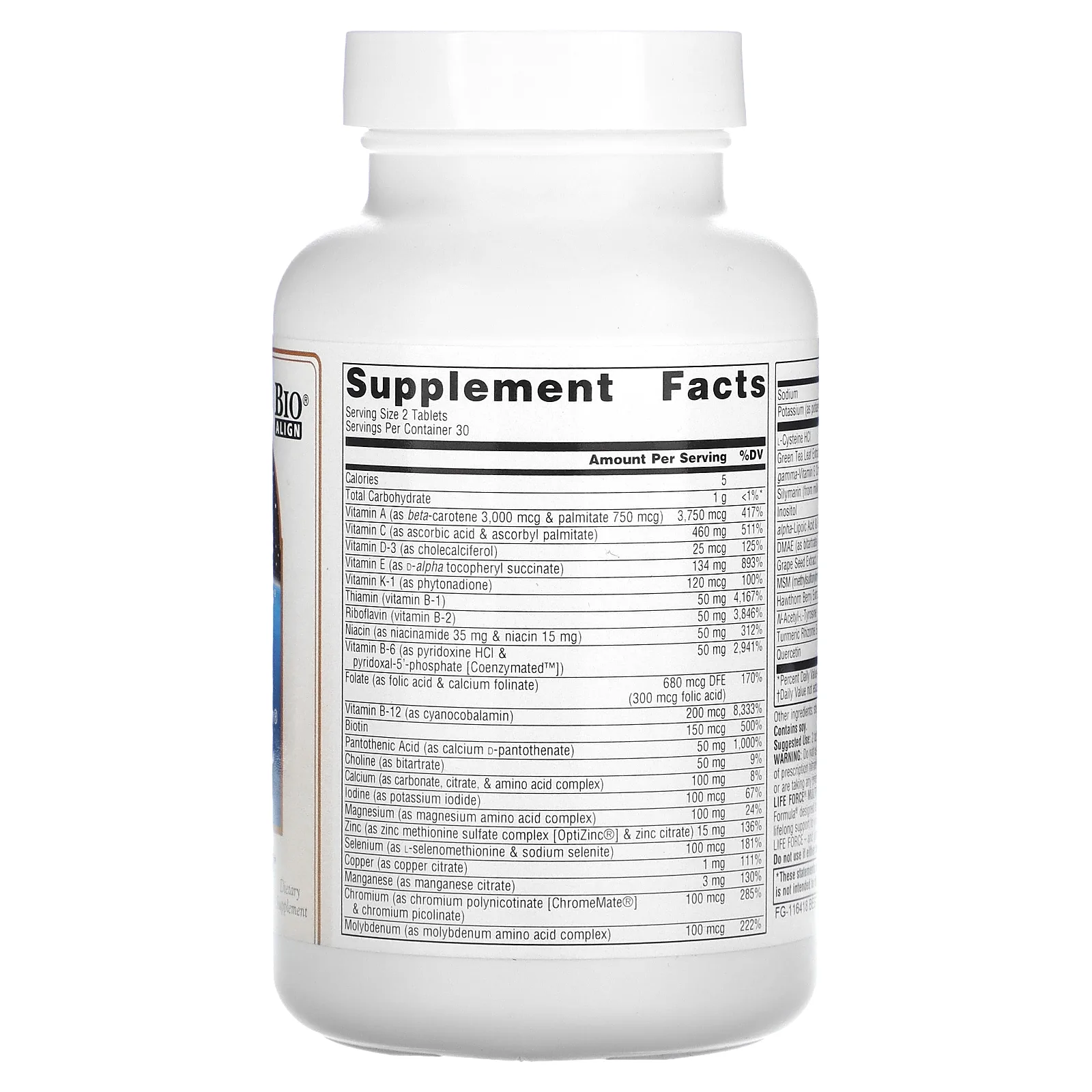 Source Naturals, Мультивитамин  Life Force, не содержит железо, 60 таблеток