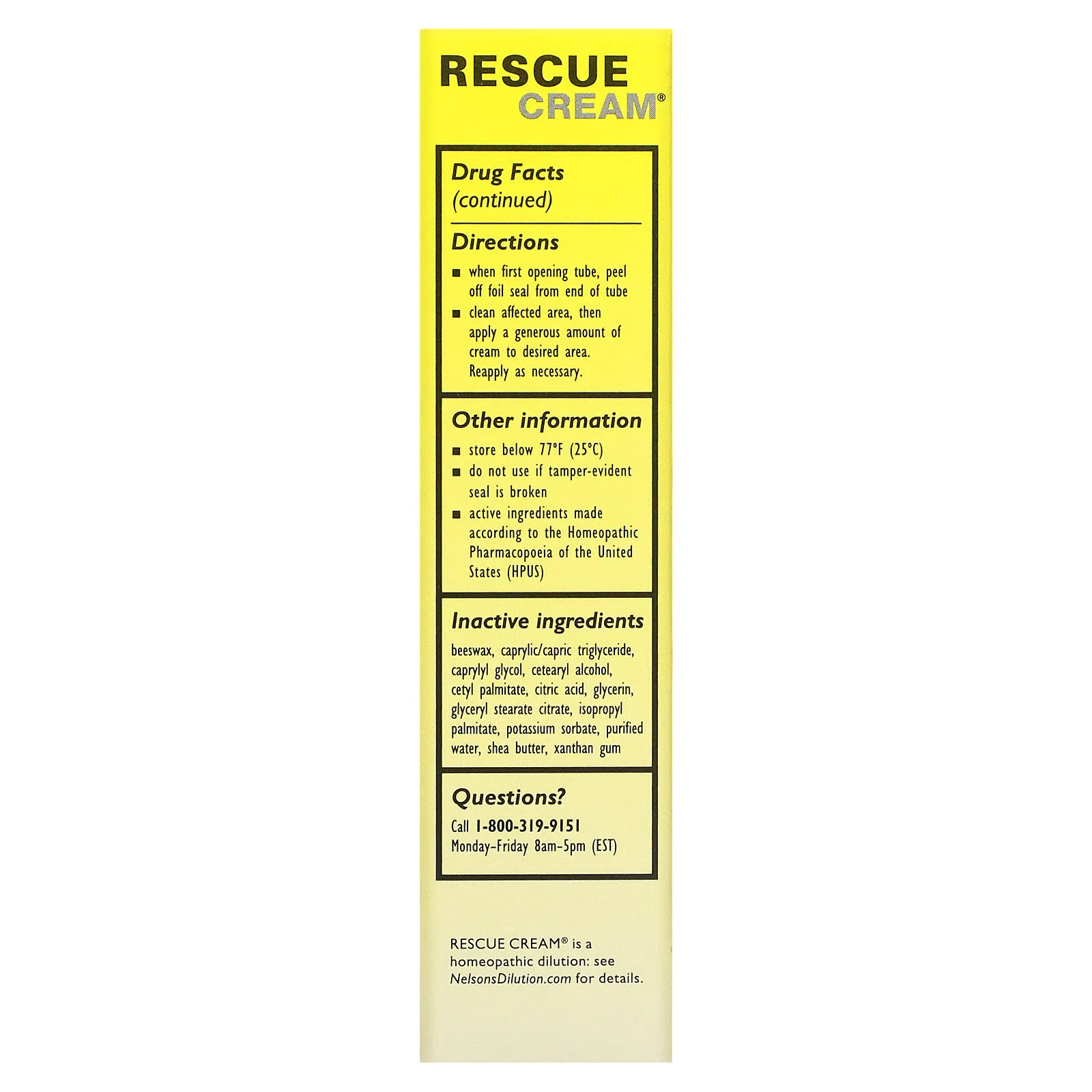 Bach, Оригинальные цветочные средства, Rescue Cream, 30 г (1 унции)