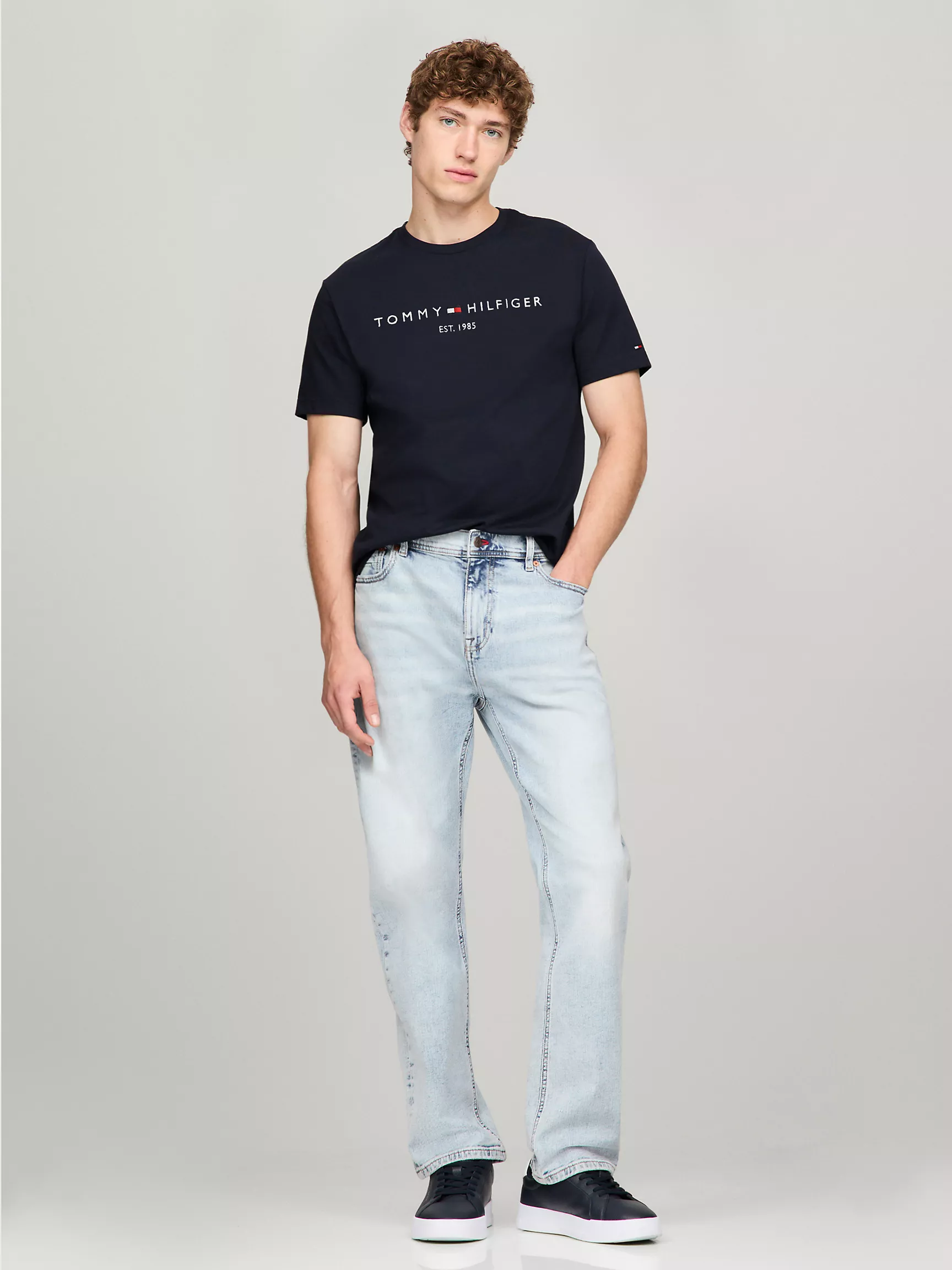 Мужская футболка Tommy Hilfiger, Приталенная футболка с вышитым логотипом Tommy