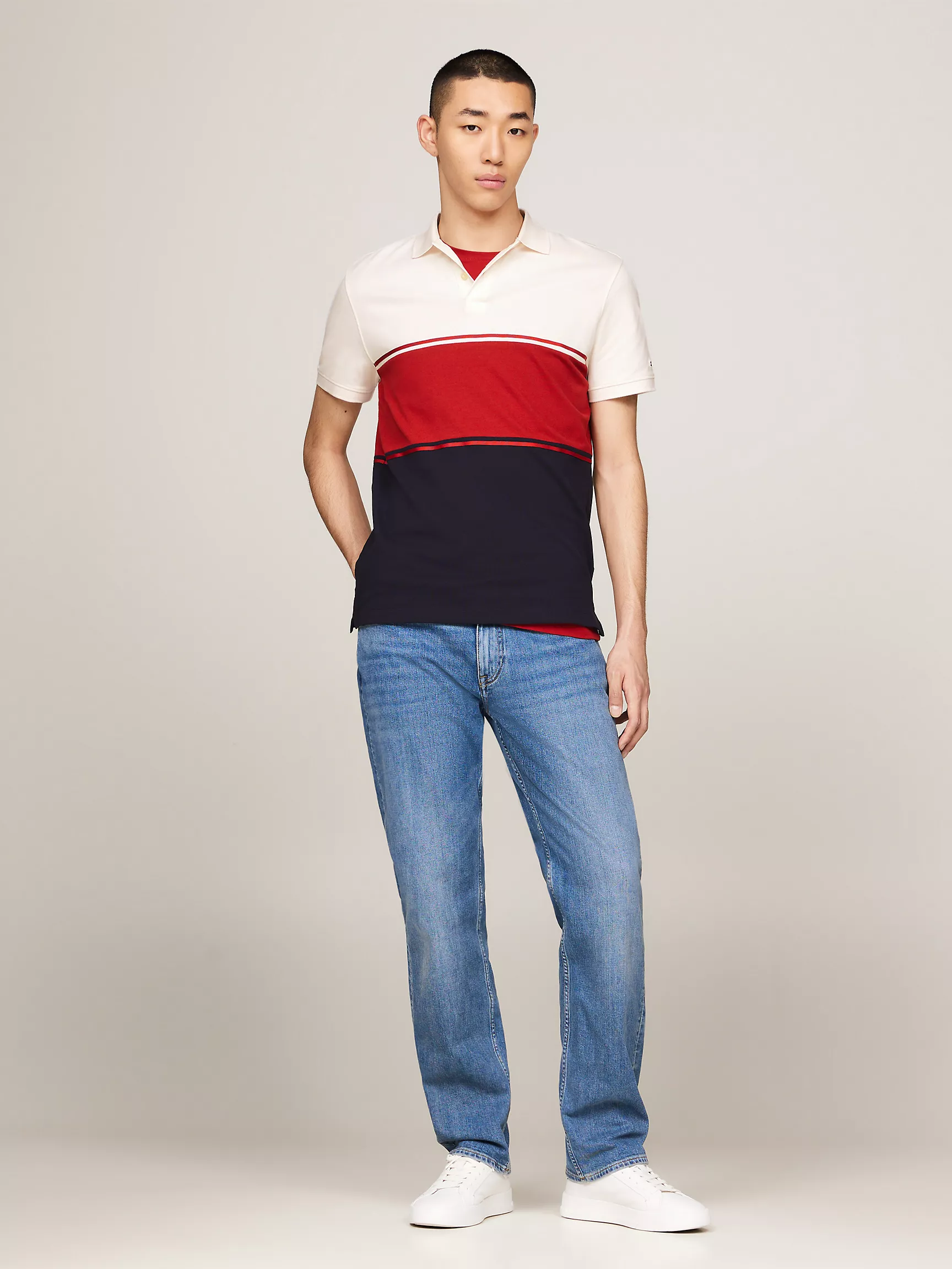 Мужское поло Tommy Hilfiger, Стандартное поло в стиле Colorblock