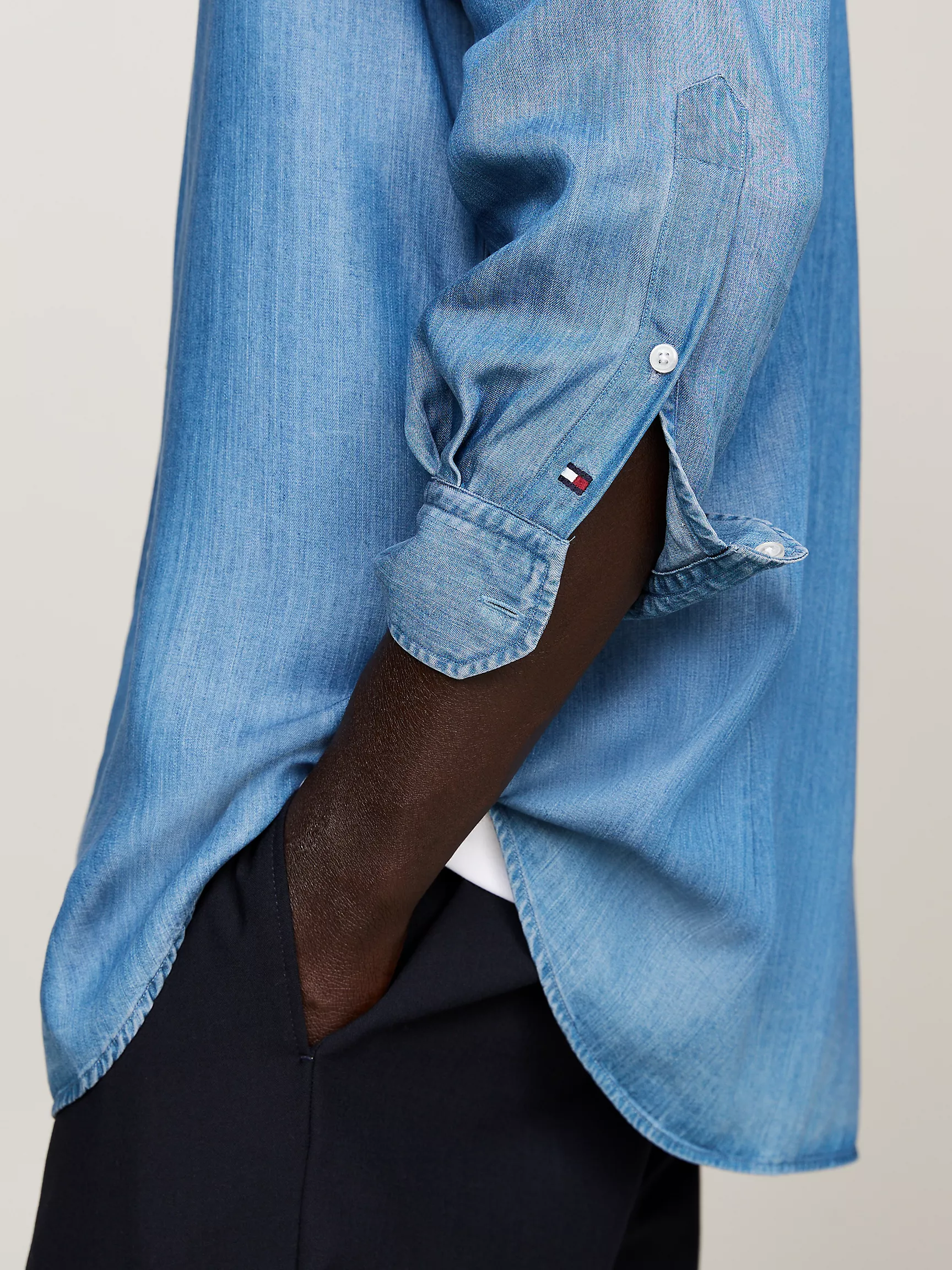 Мужская рубашка Tommy Hilfiger, Приталенная джинсовая рубашка