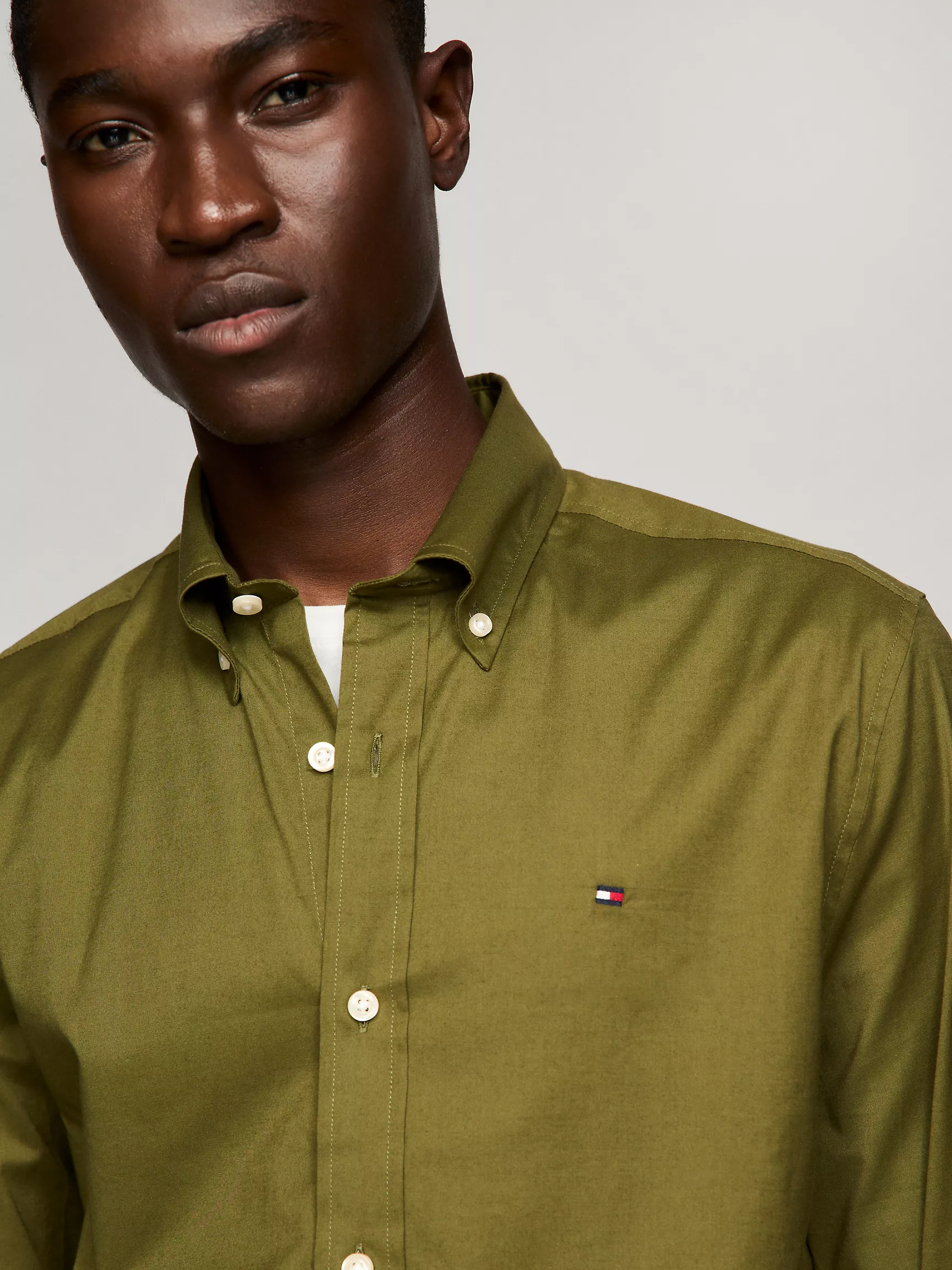 Мужская рубашка Tommy Hilfiger, Эластичная рубашка из поплина стандартного кроя