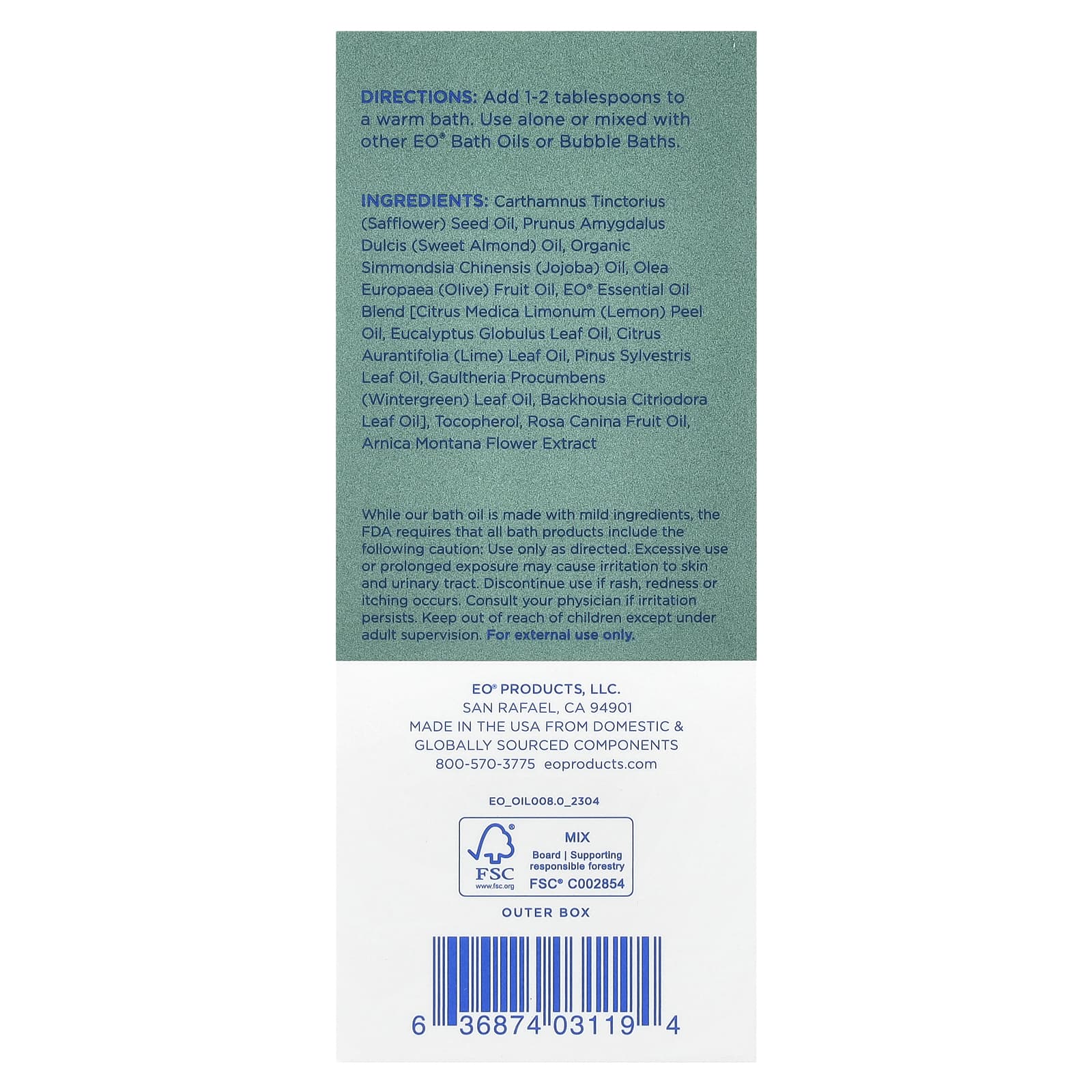 EO Products, Масло для ванн Body Boost, восстанавливающий эвкалипт и лимон, 118 мл (4 жидк. Унции)