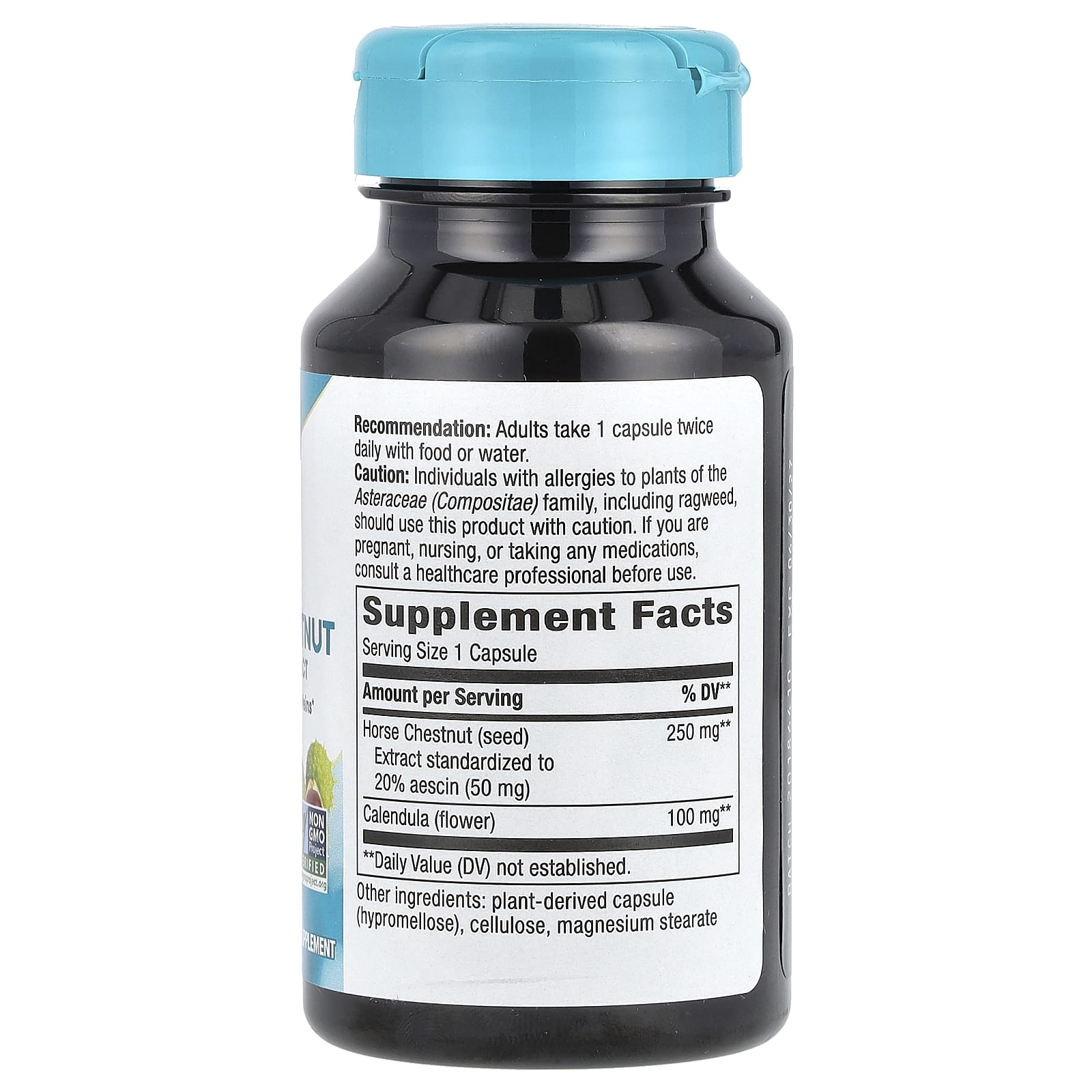 Nature's Way, конский каштан, 250 мг, 90 веганских капсул