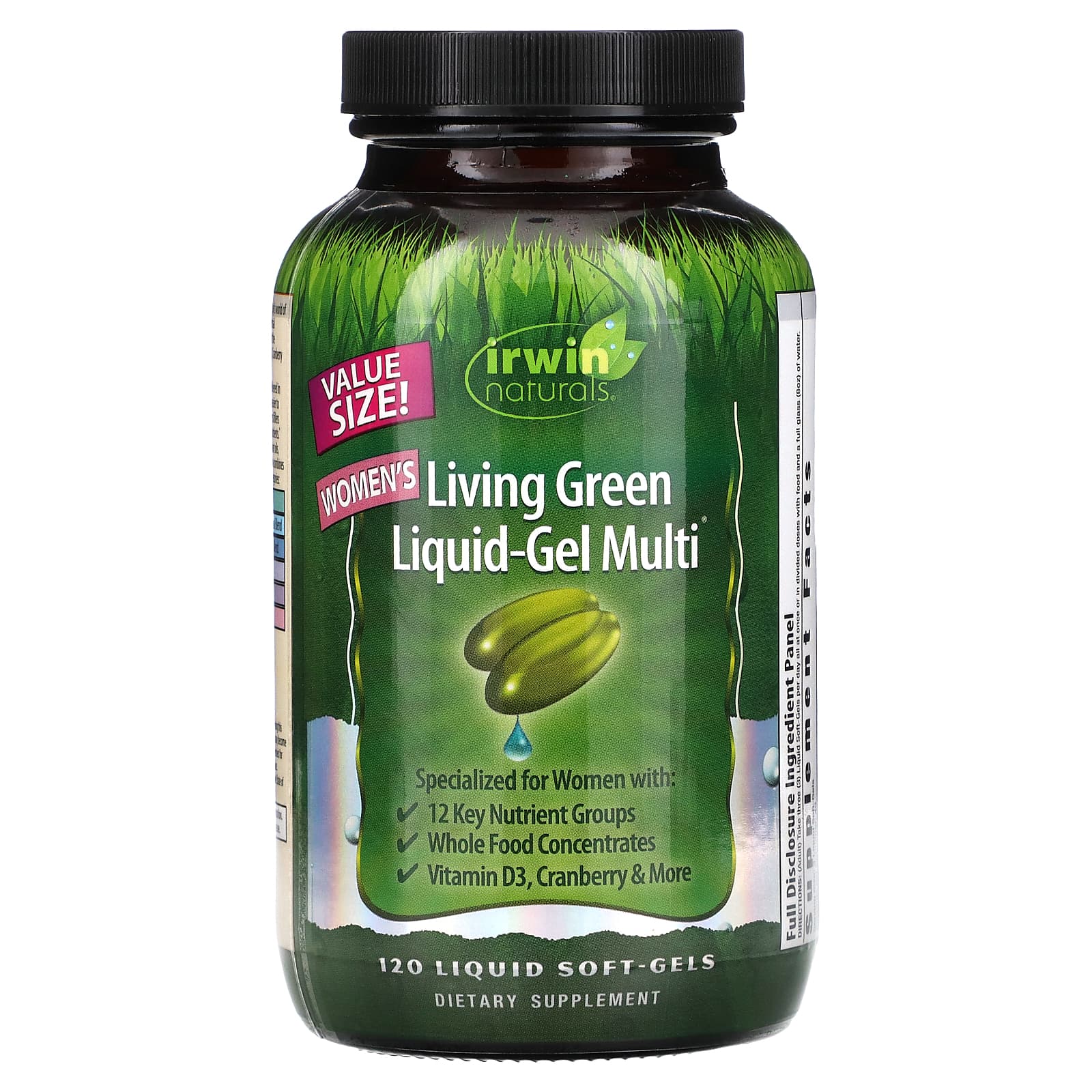 Irwin Naturals, Women's Living Green Liquid-Gel Multi, мультивитаминная добавка для женщин, 120 желатиновых капсул