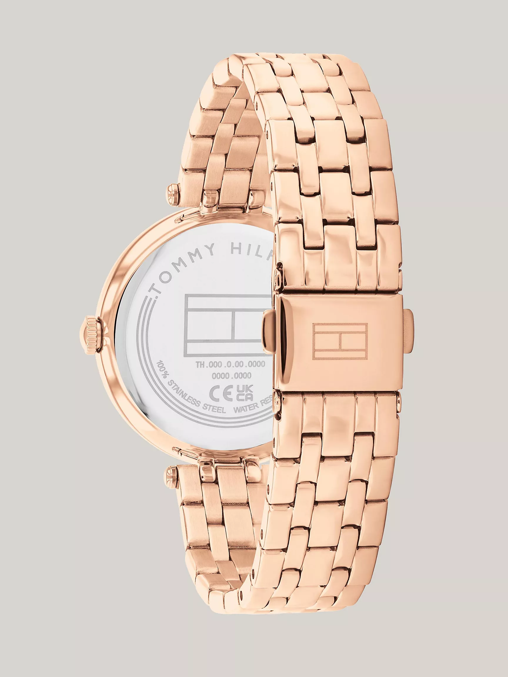 Женские часы Tommy Hilfiger, Позолоченные часы 34 мм с кристаллами Carnation