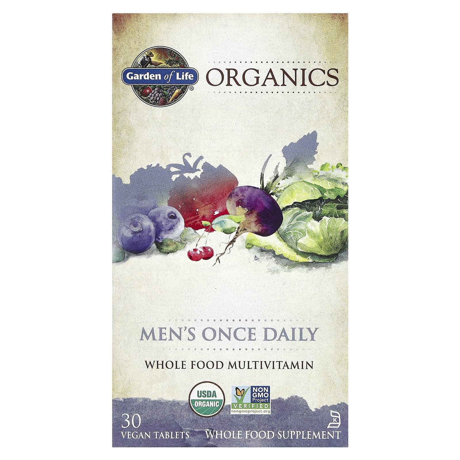 Garden of Life, MyKind Organics, для мужчин, 1 раз в день, 30 веганских таблеток