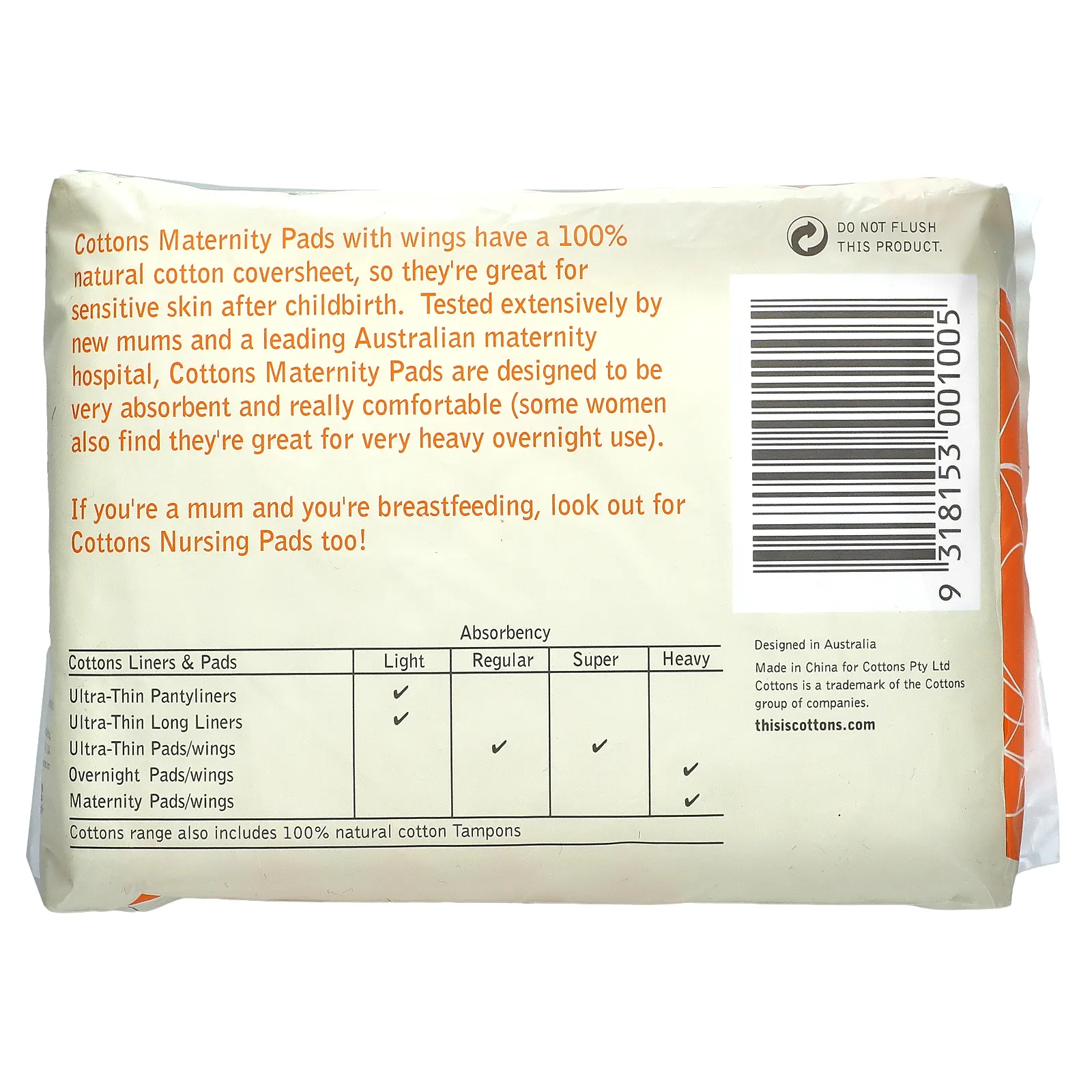 Cottons, Ночные прокладки с крылышками, покрывающий слой из 100% чистого хлопка, для большого объема выделений, 10 штук