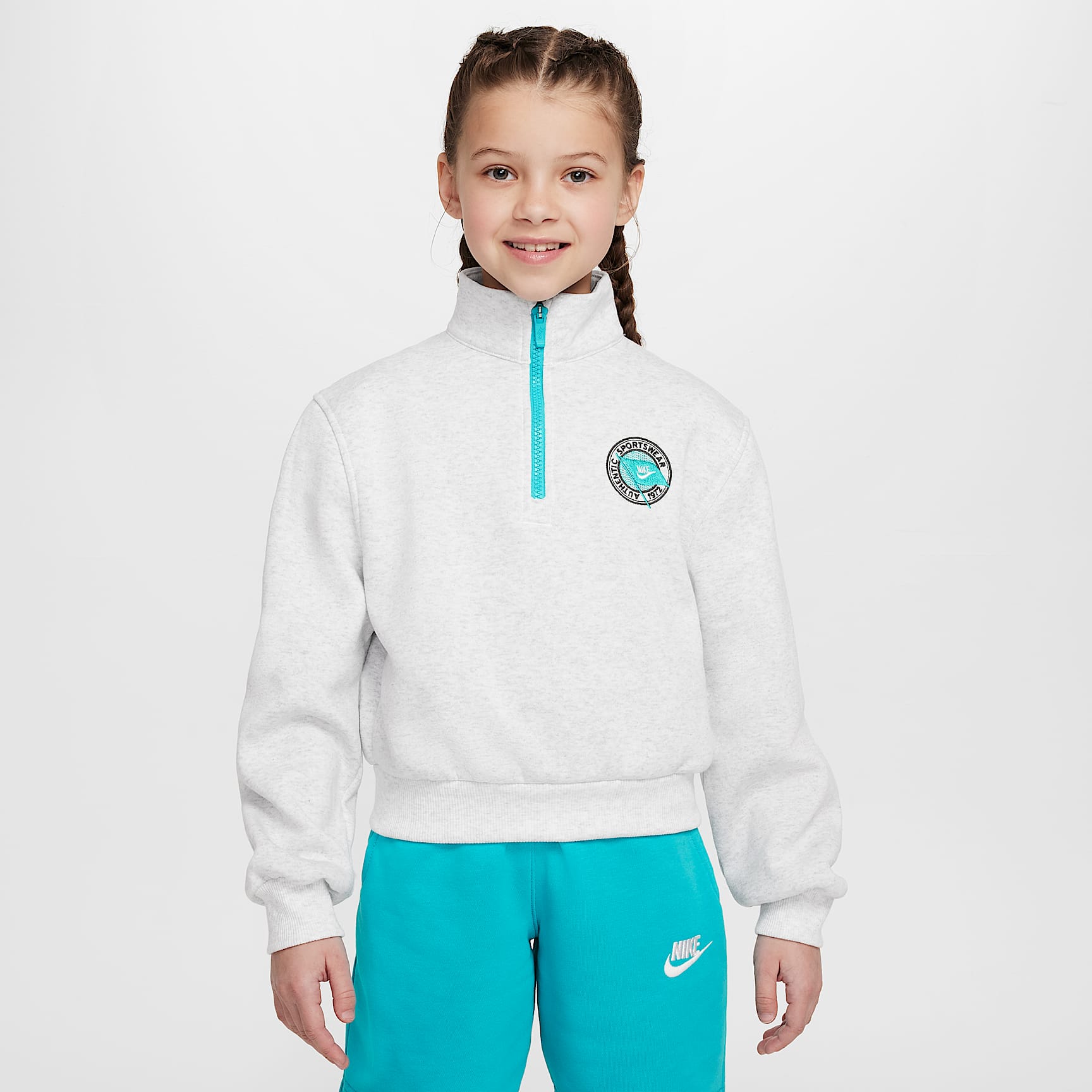 Nike Sportswear Club Fleece Girl's Long-Sleeve 1/2-Zip Top