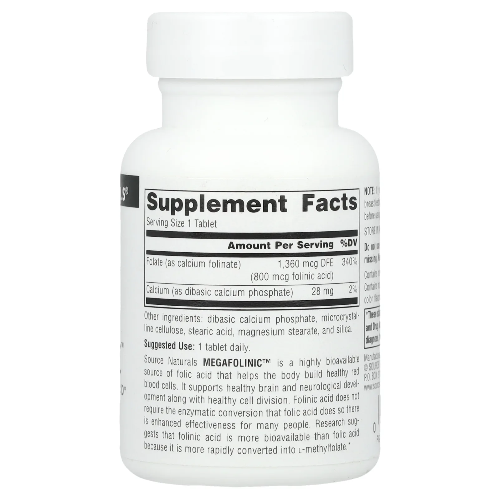 Source Naturals, MegaFolinic, 800 мкг, 120 таблеток