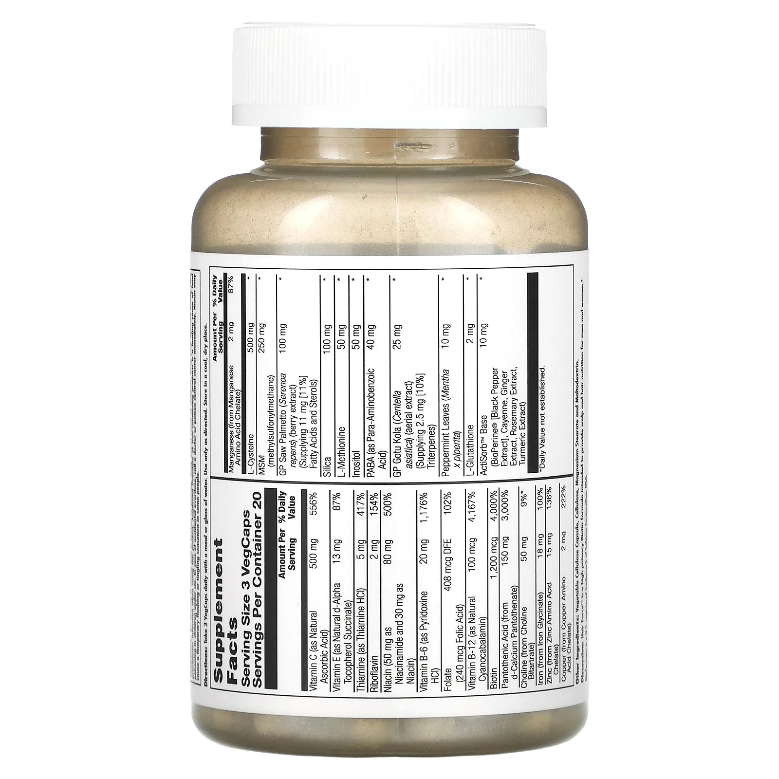 KAL, Hair Force, высокоэффективный биотин, 60 вегетарианских капсул