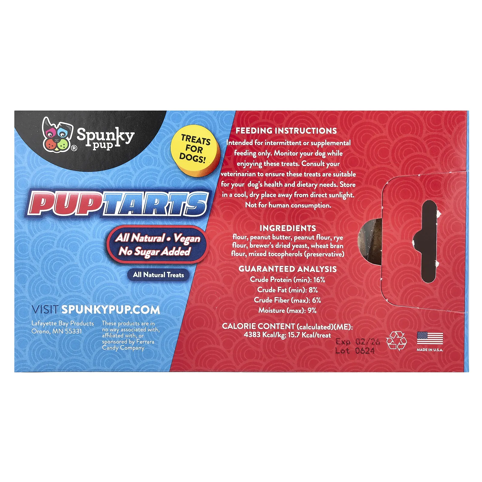 Spunky Pup, PupTarts, лакомства для собак, арахисовая паста, 142 г (5 унций)