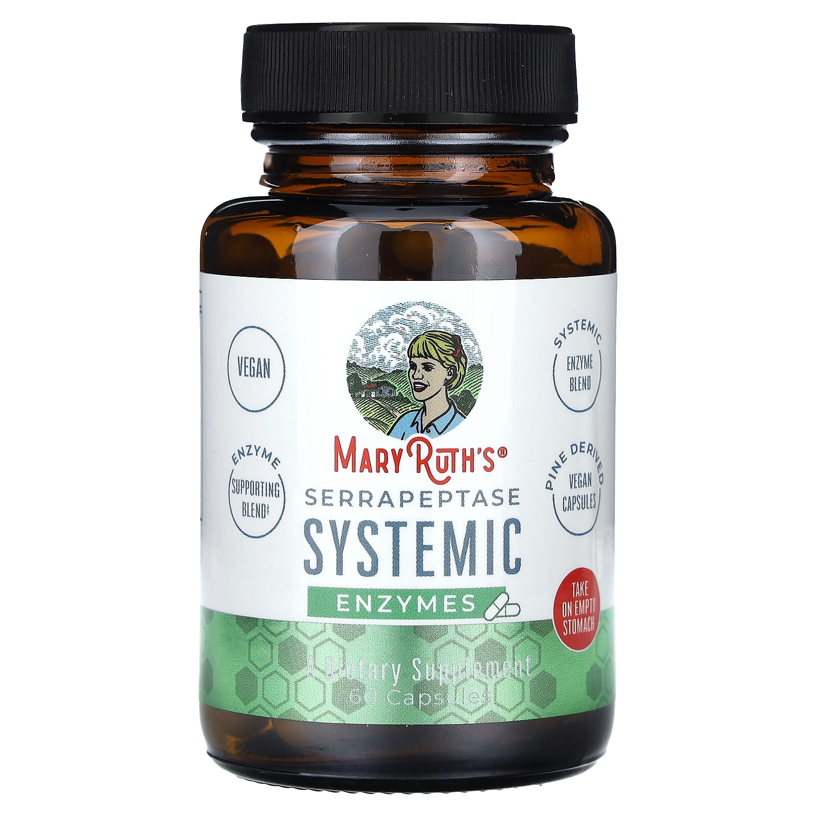 MaryRuth's, системные ферменты серрапептаза, 60 капсул