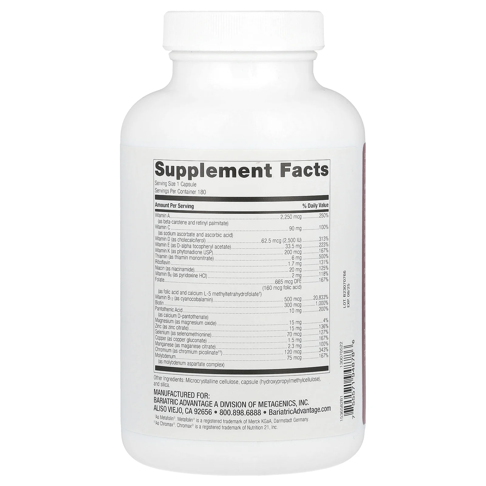 Bariatric Advantage, High ADEK Multi, 180 капсул