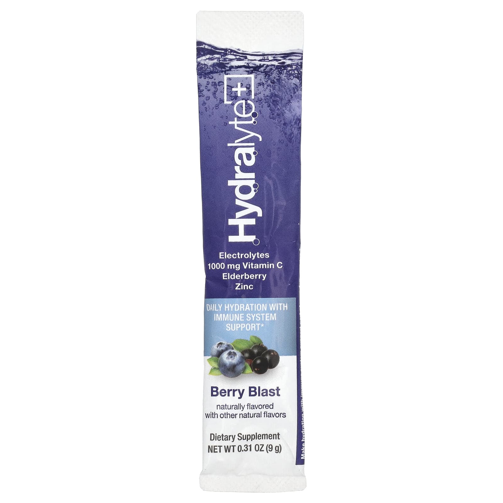 Hydralyte Plus +, порошок с шипучим электролитом, ягодный вкус, 20 пакетиков по 9 г (0,31 унции)