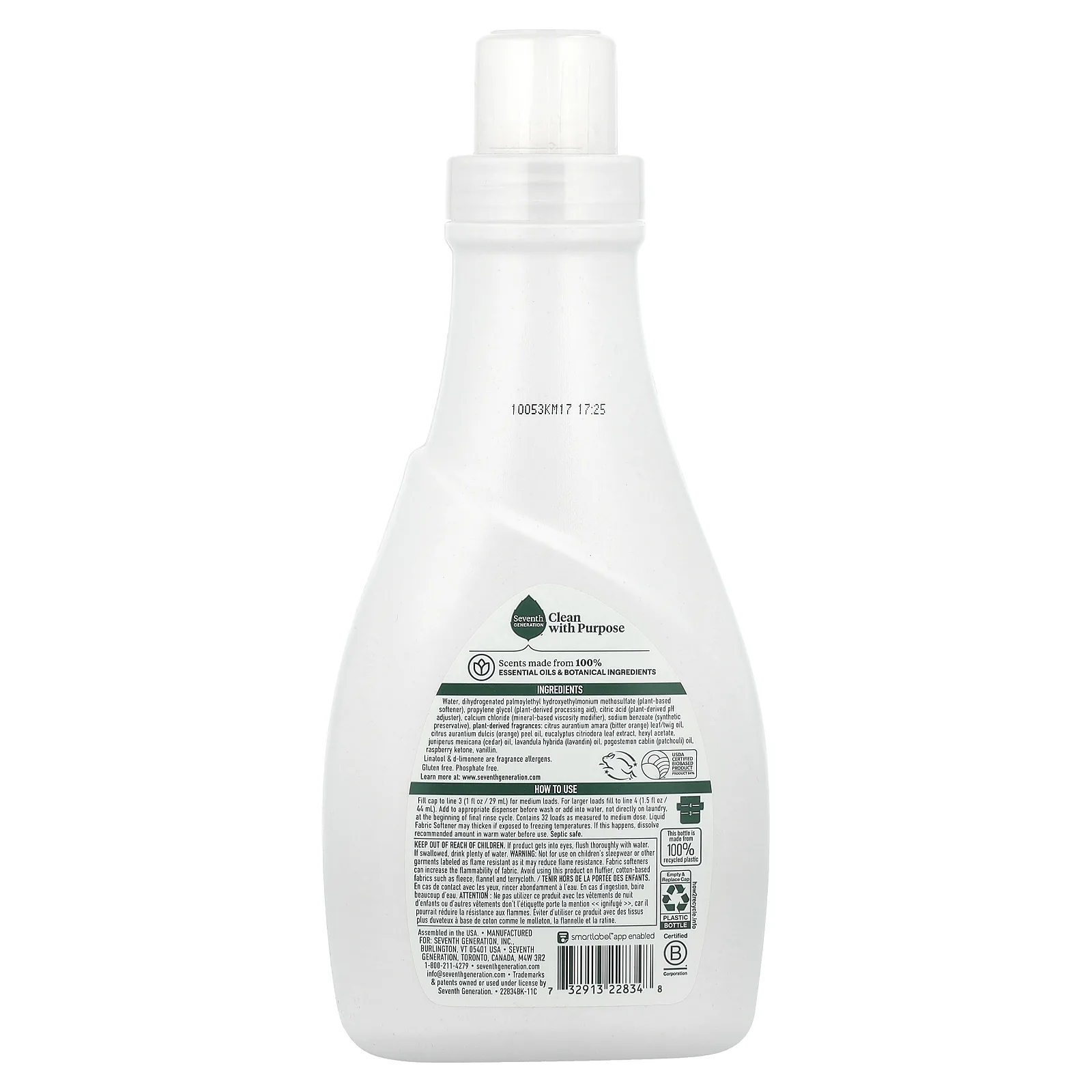 Seventh Generation, кондиционер для белья, свежая лаванда, 946 мл (32 жидк. унции)