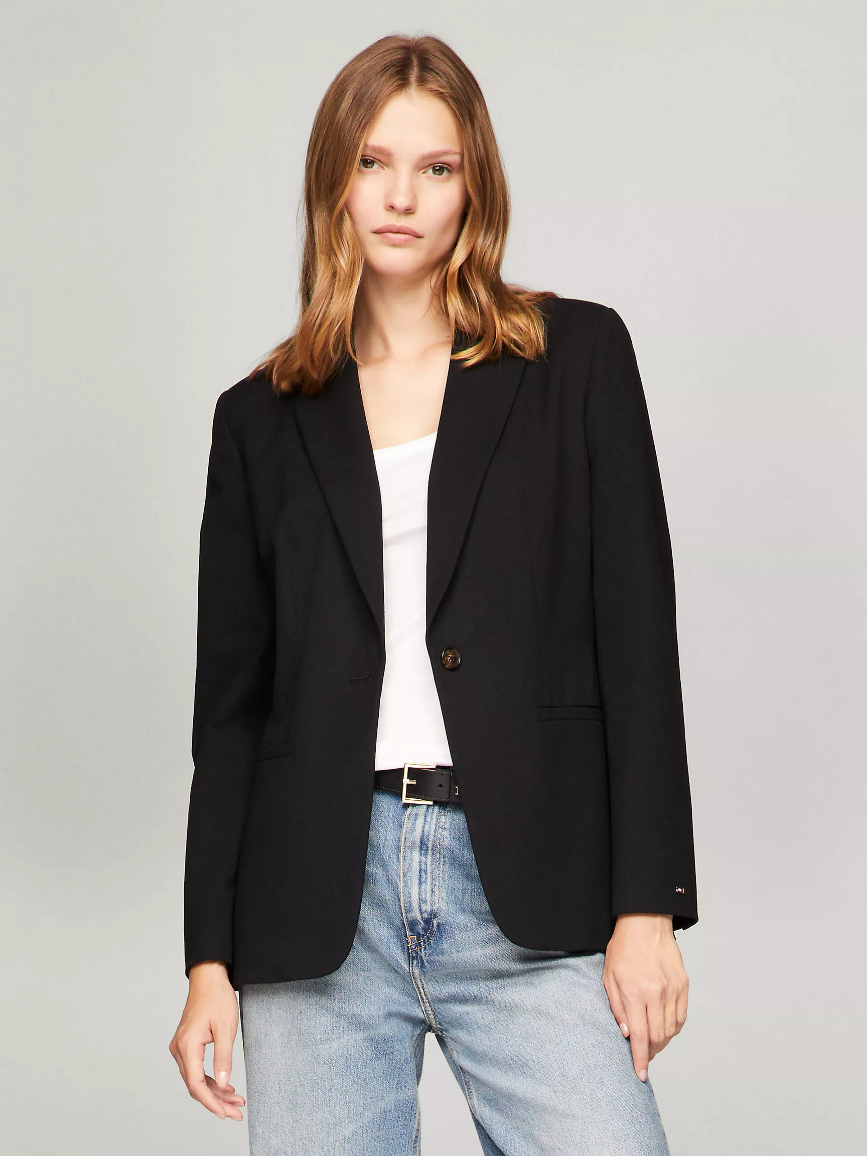 Женский пиджак Tommy Hilfiger, Однотонный пиджак на одной пуговице