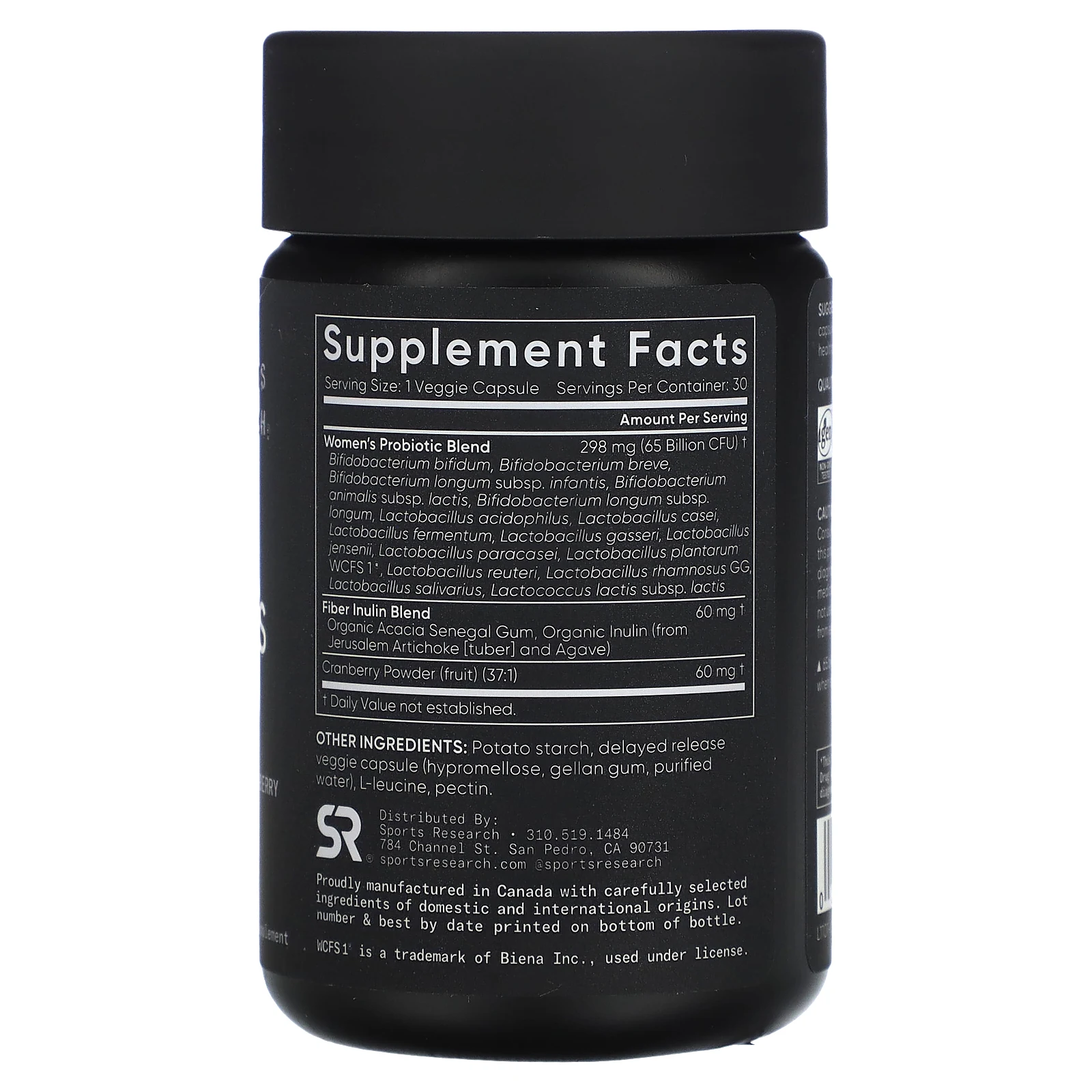 Sports Research, Пробиотики для женщин, клюква, 65 млрд КОЕ, 30 капсул с отсроченным высвобождением