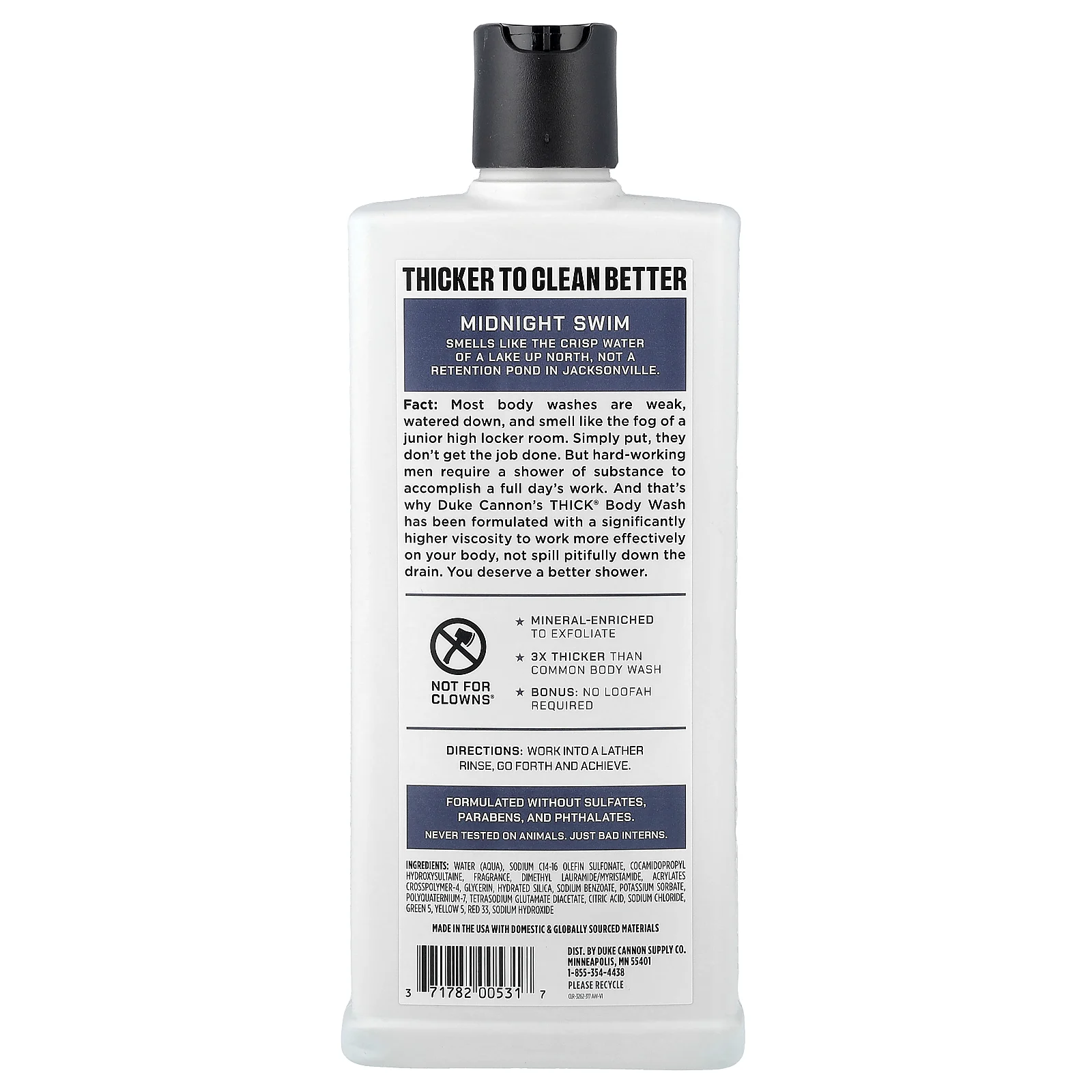 Duke Cannon Supply Co., Thick®, гель для душа, полночное купание, 532 мл (18 жидк. унций)
