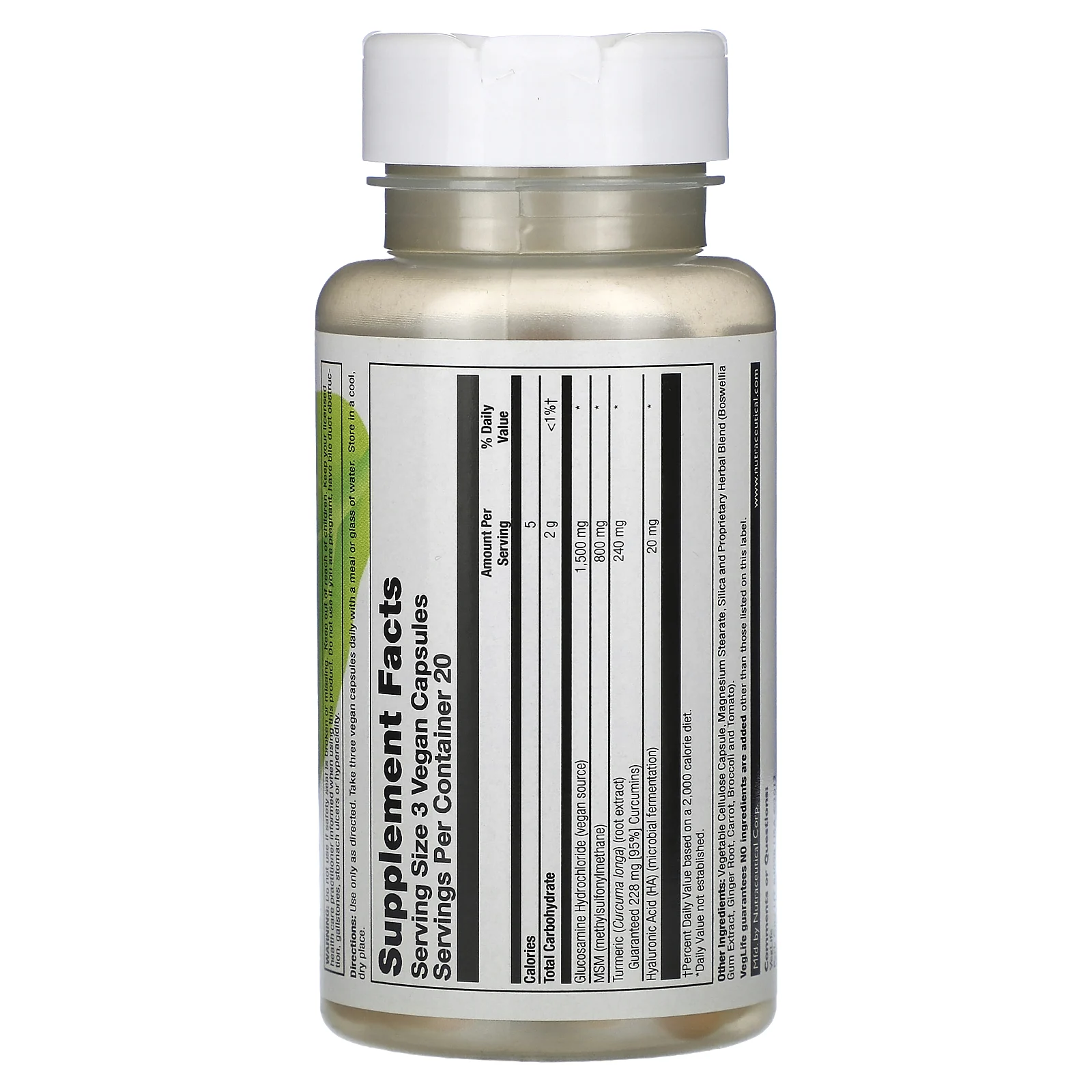 VegLife, Vegan Glucosamine Supreme, 60 веганских капсул