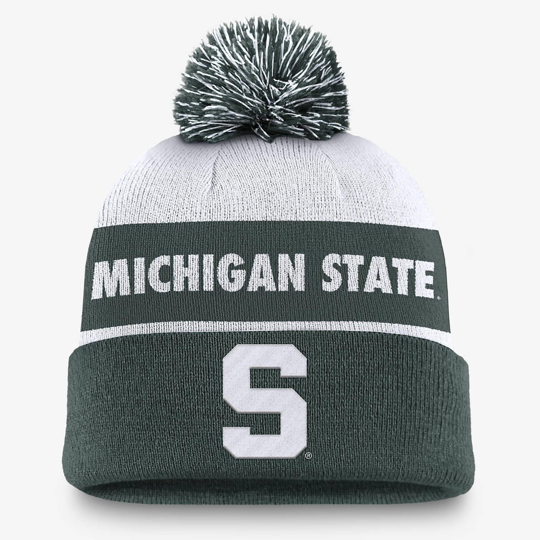 Michigan State Spartans Primetime Peak Men's Nike College Cuffed Pom Beanie