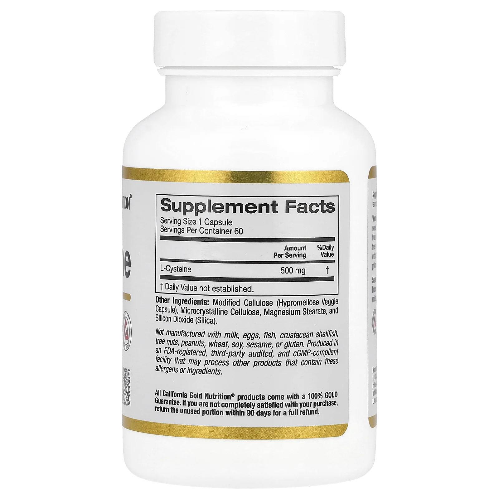 California Gold Nutrition, AjiPure, L-цистеин, 500 мг, 60 растительных капсул