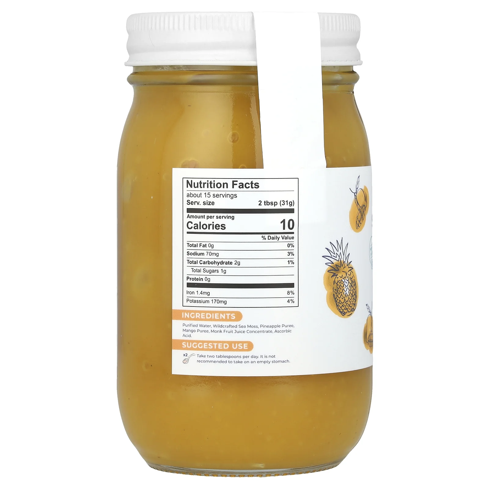 True Sea Moss, Гель с морским мохом, манго и ананас, 453 г (16 жидк. Унций)