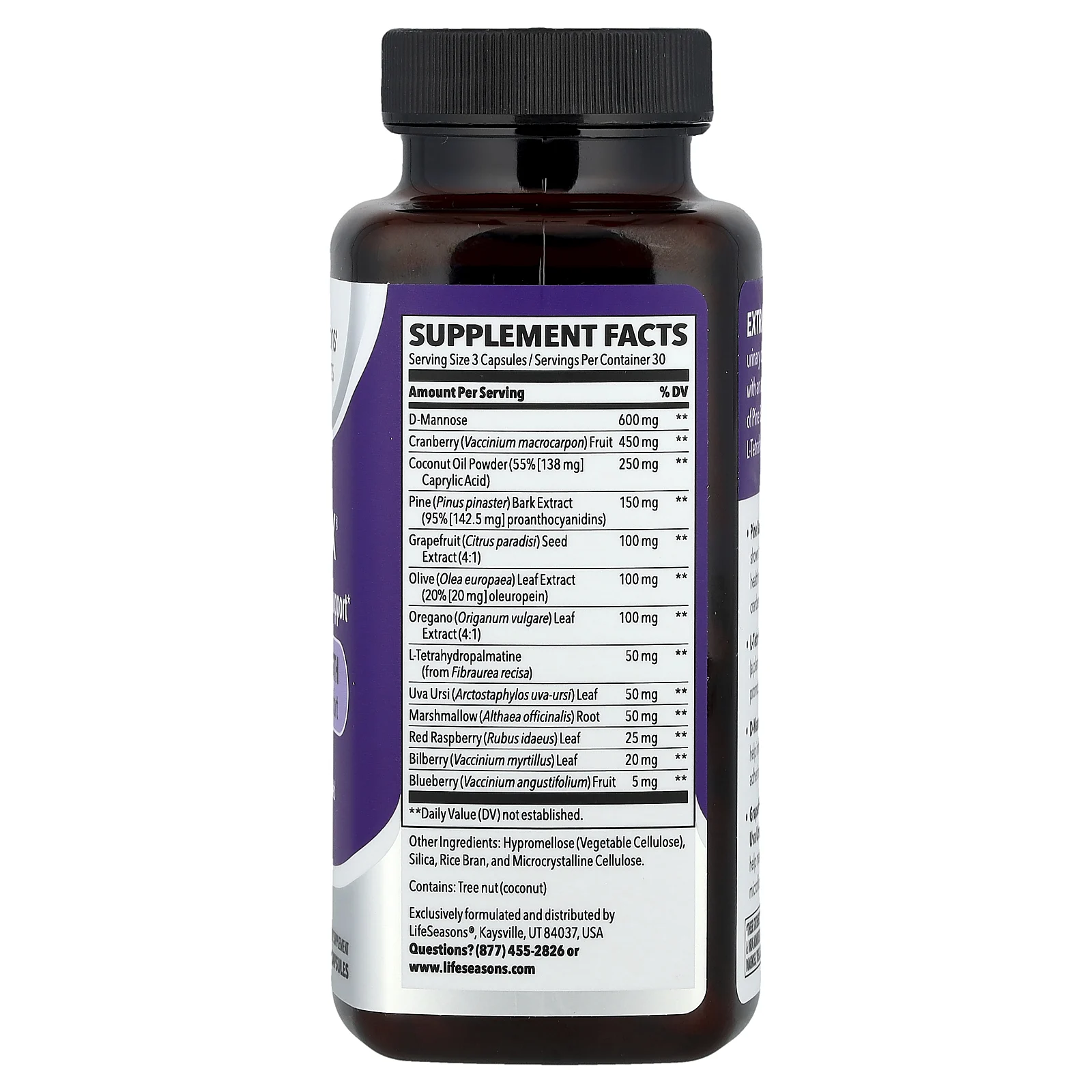 LifeSeasons, Therapeutics, Urinari-X® для поддержки мочевыводящих путей и дрожжевого грибка, 90 растительных капсул