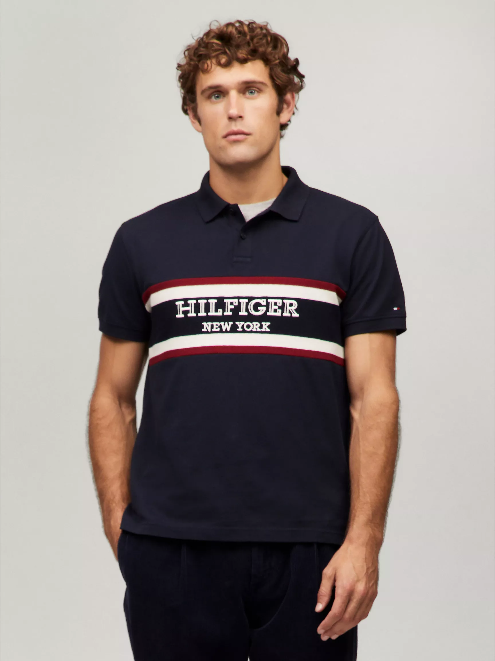 Мужское поло Tommy Hilfiger, Стандартное поло с логотипом Monotype в стиле Colorblock