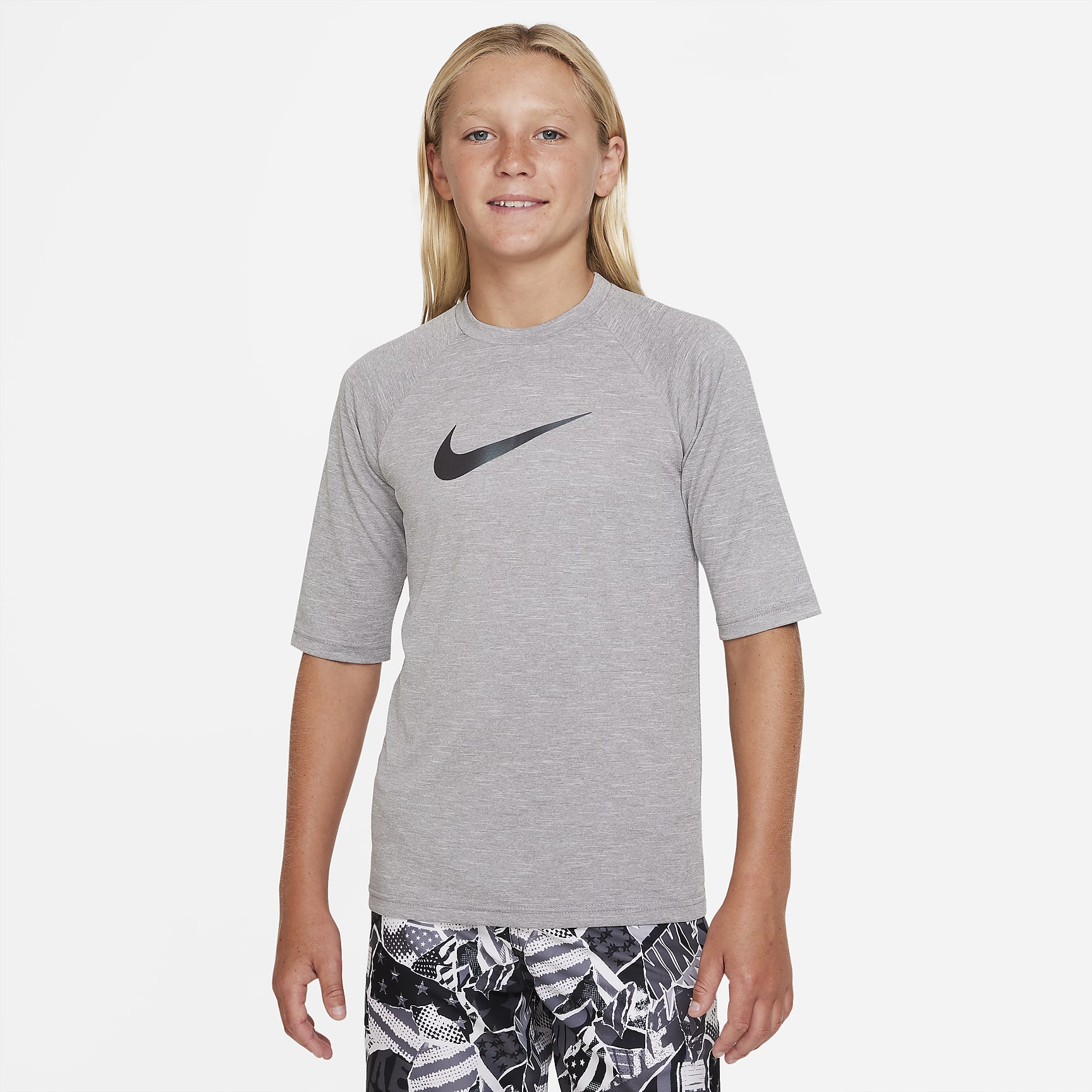 Nike Heather Big Kids' (Boys') Half Sleeve Hydroguard