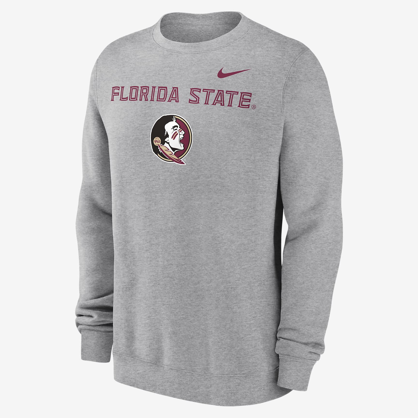 Florida State Seminoles Primetime Primary Stack Men's Nike College Pullover Crew