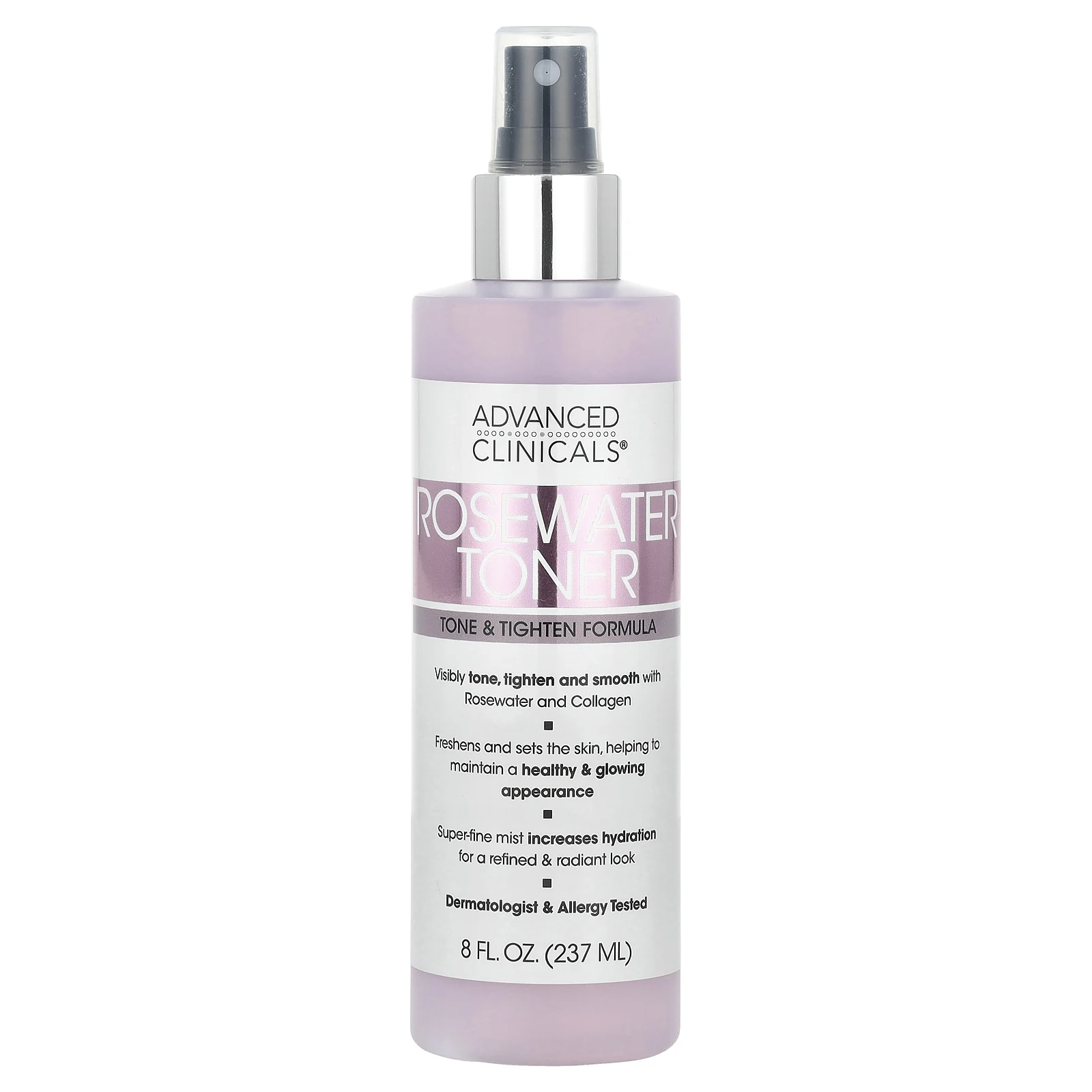 Advanced Clinicals, Тоник с розовой водой, тонизирующий и придающий упругость состав, 237 мл (8 жидк. унций)