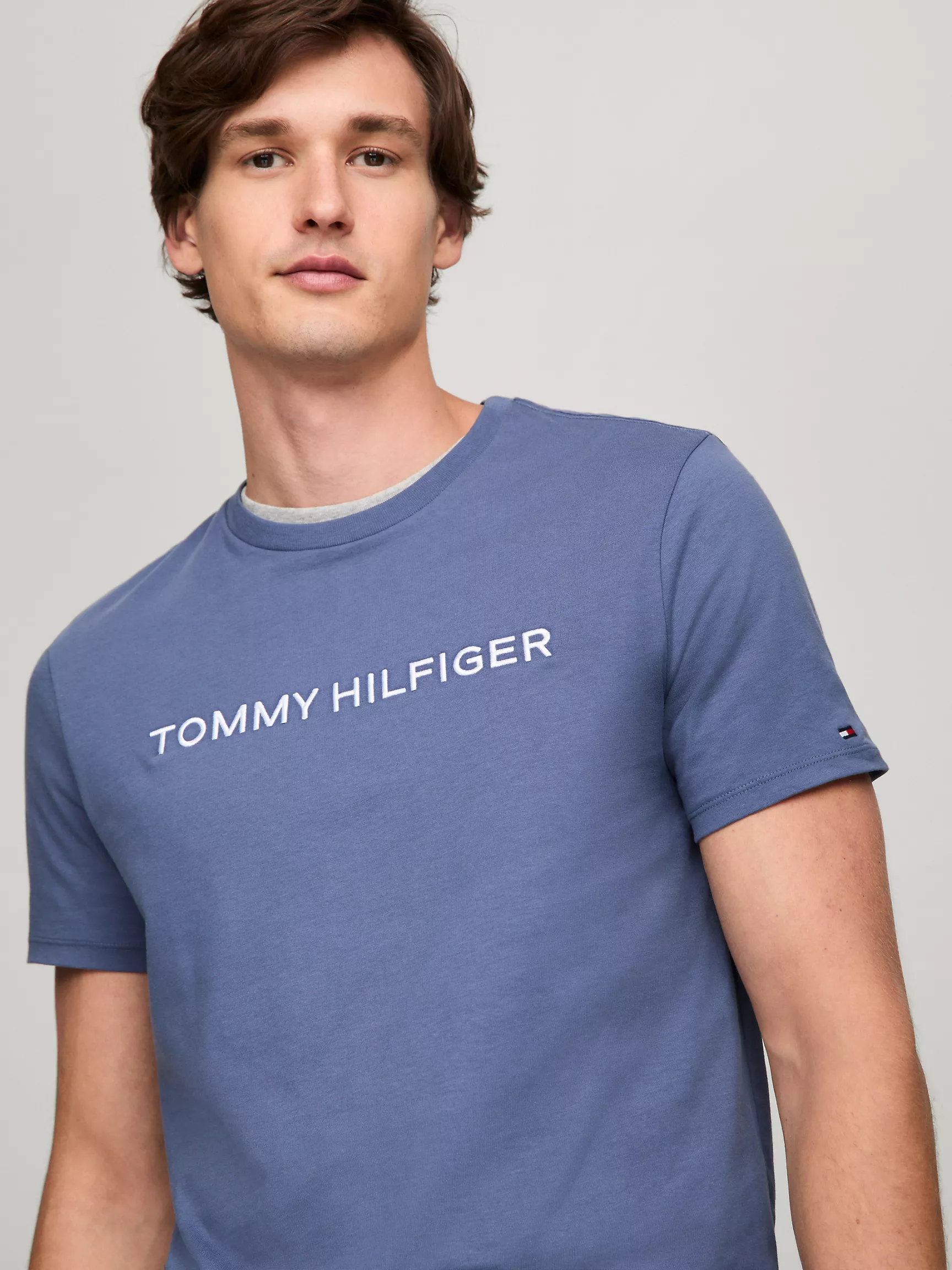 Мужская футболка Tommy Hilfiger, Футболка с вышитым логотипом Hilfiger Icon
