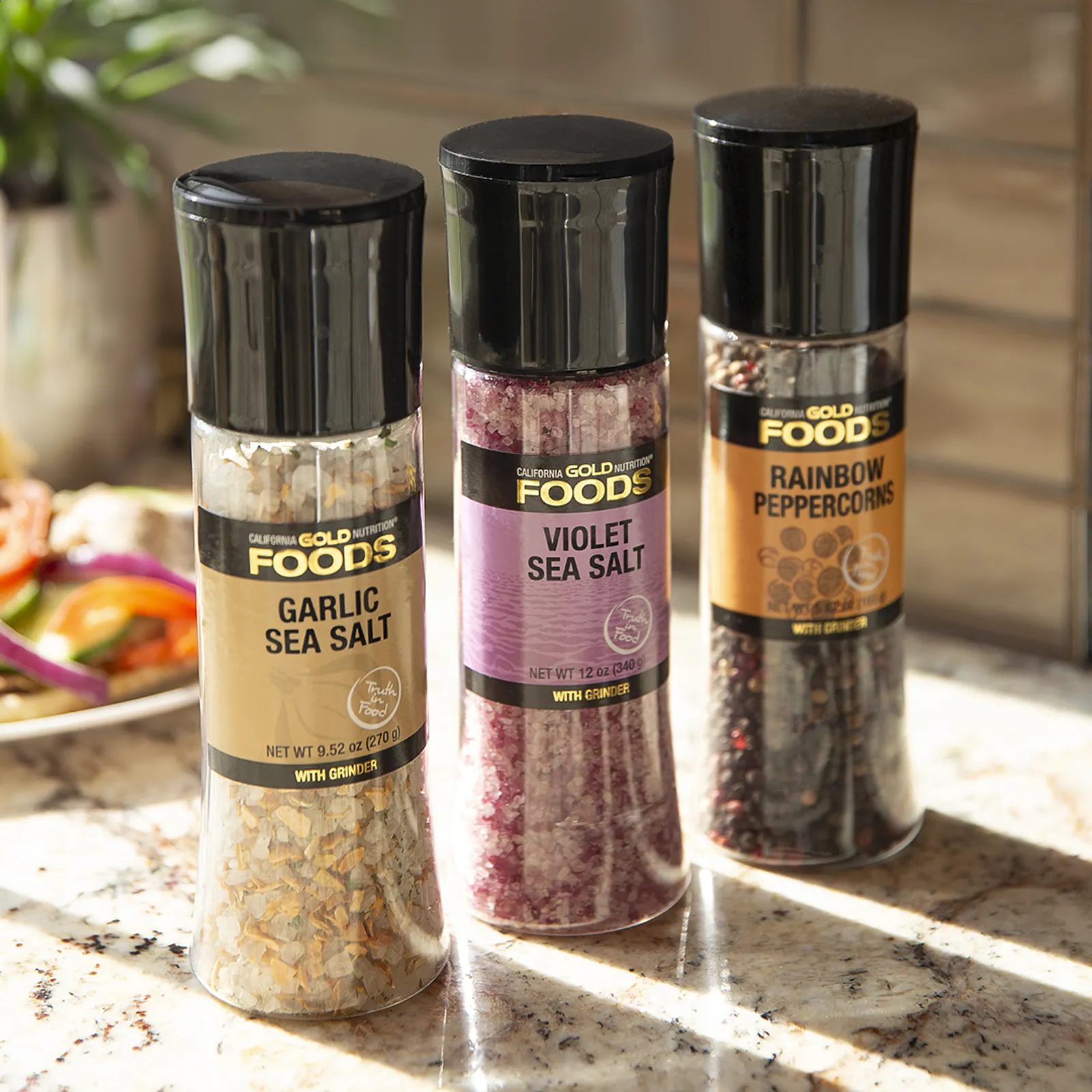California Gold Nutrition, FOODS, фиолетовая морская соль в мельнице, 340 г (12 унций)