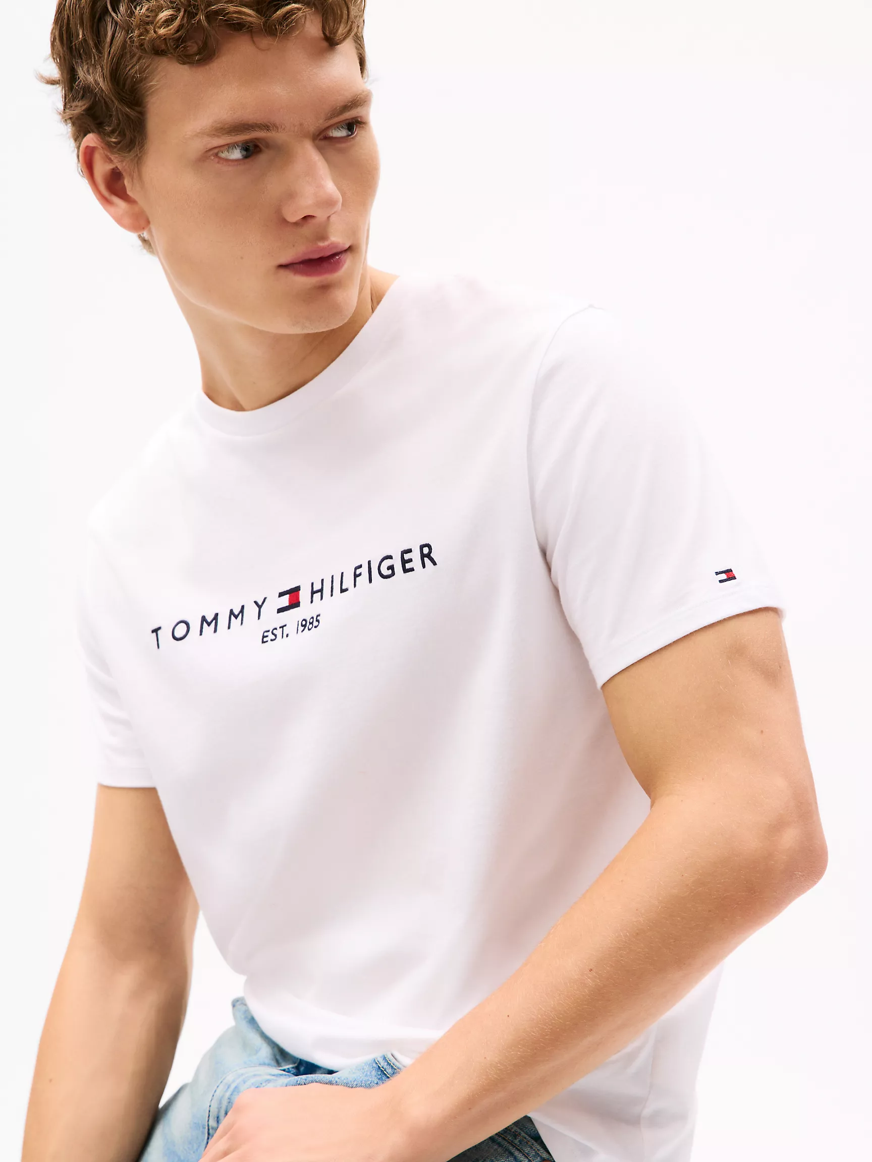 Мужская футболка Tommy Hilfiger, Футболка с вышитым логотипом Tommy