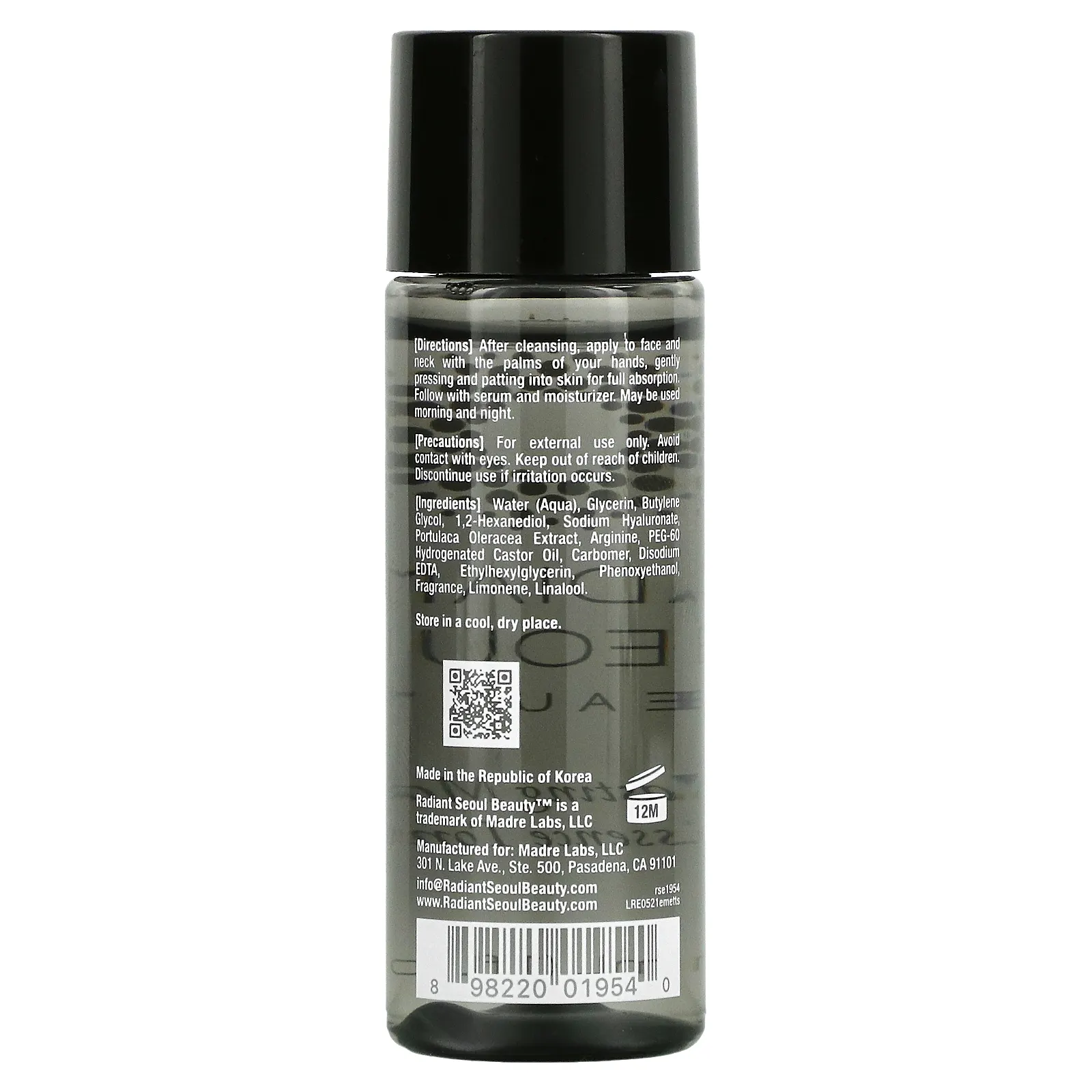 Radiant Seoul, Увлажняющий тоник Everlasting Moisture Essence, пробный размер, 30 мл (1 жидк. Унция)