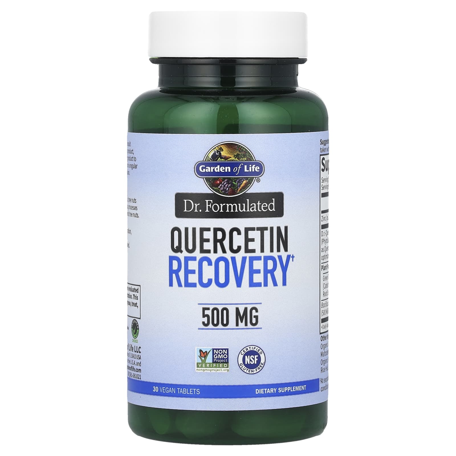 Garden of Life, Доктор Formulated, Quercetin Recovery, 500 мг, 30 веганских таблеток