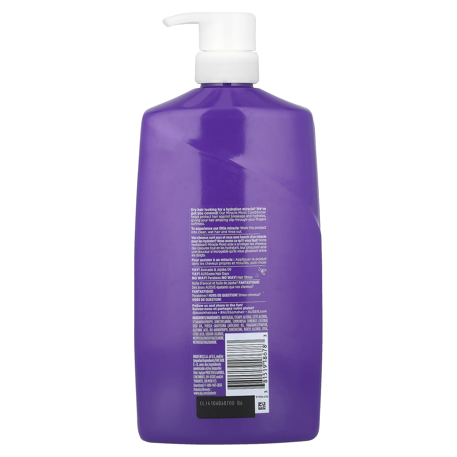 Aussie, Увлажняющий кондиционер Miracle, с маслом авокадо и жожоба, 778 мл (26,2 жидк. Унции)