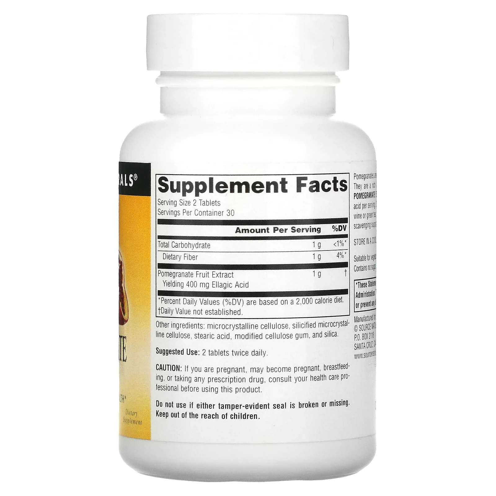 Source Naturals, экстракт граната, 500 мг, 60 таблеток (250 мг в 1 таблетке)