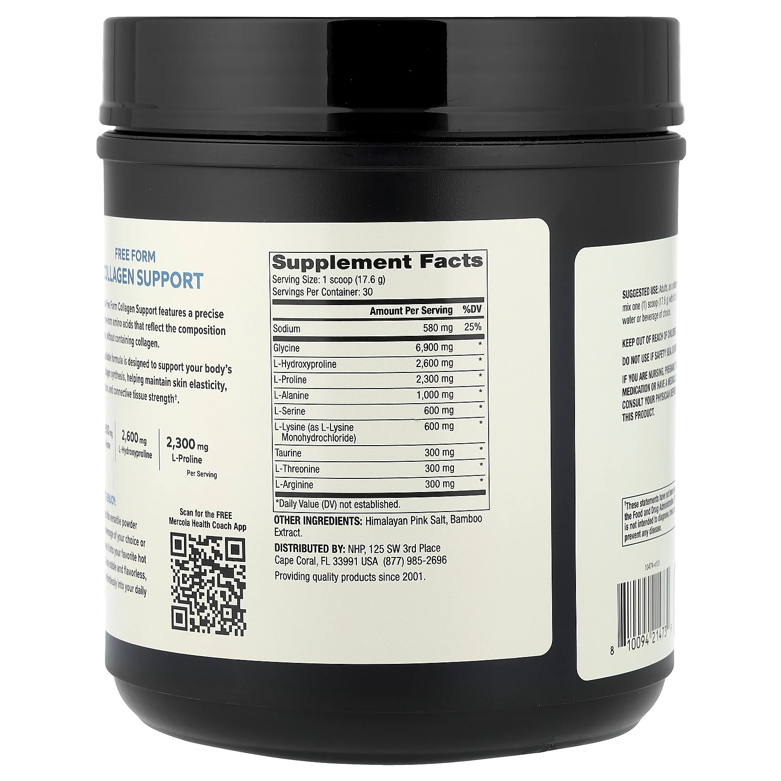 Dr. Mercola, добавка с коллагеном в свободной форме, без добавок, 528 г (18,6 унции)