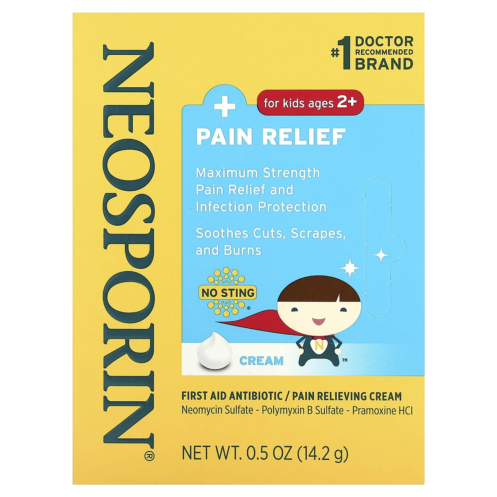 Neosporin, + обезболивающий крем, для детей от 2 лет, 14,2 г (0,5 унции)