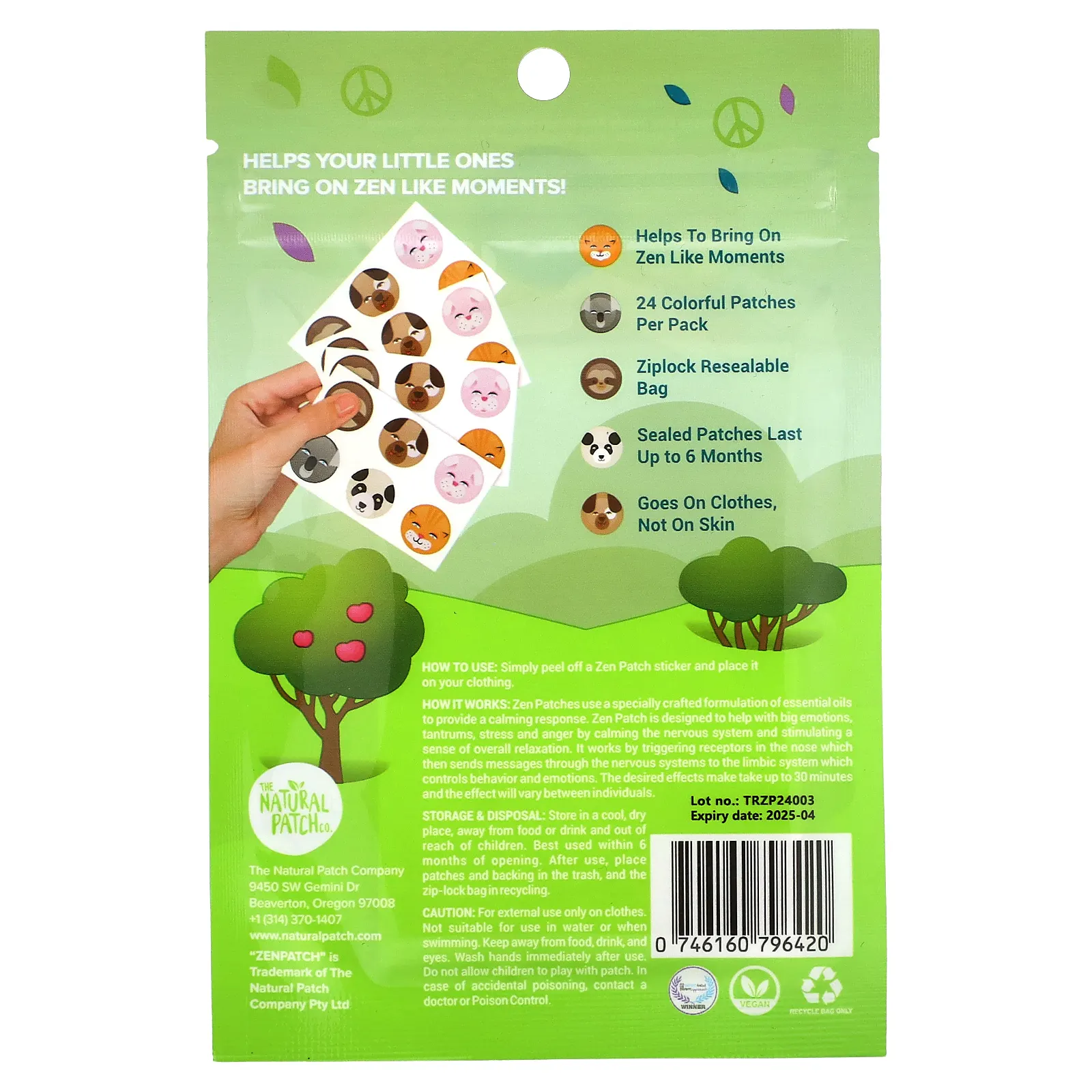 NATPAT, Zen Patch, патчи для улучшения настроения, 24 шт.