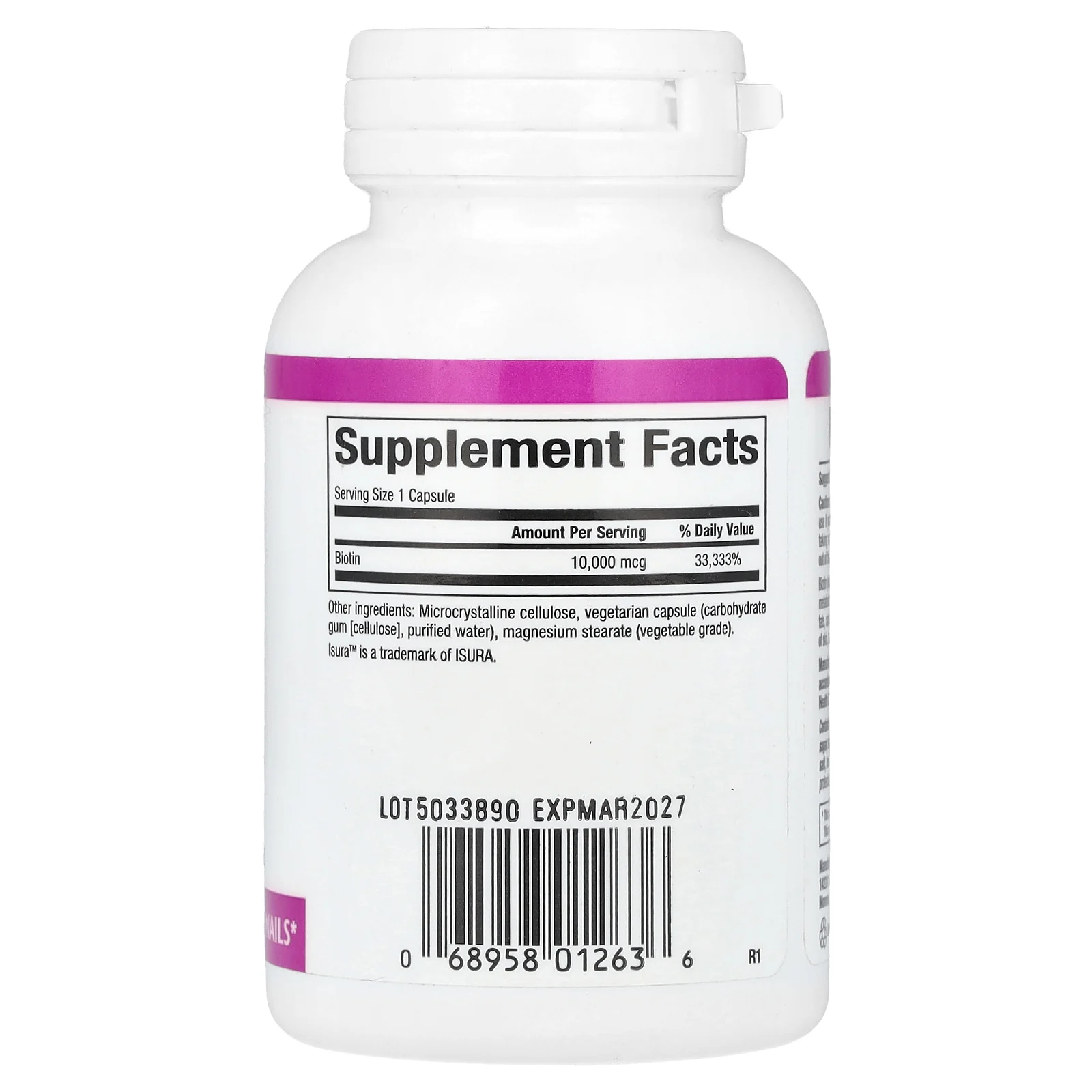 Natural Factors, Биотин повышенной силы действия, 10 000 мкг, 60 вегетарианских капсул